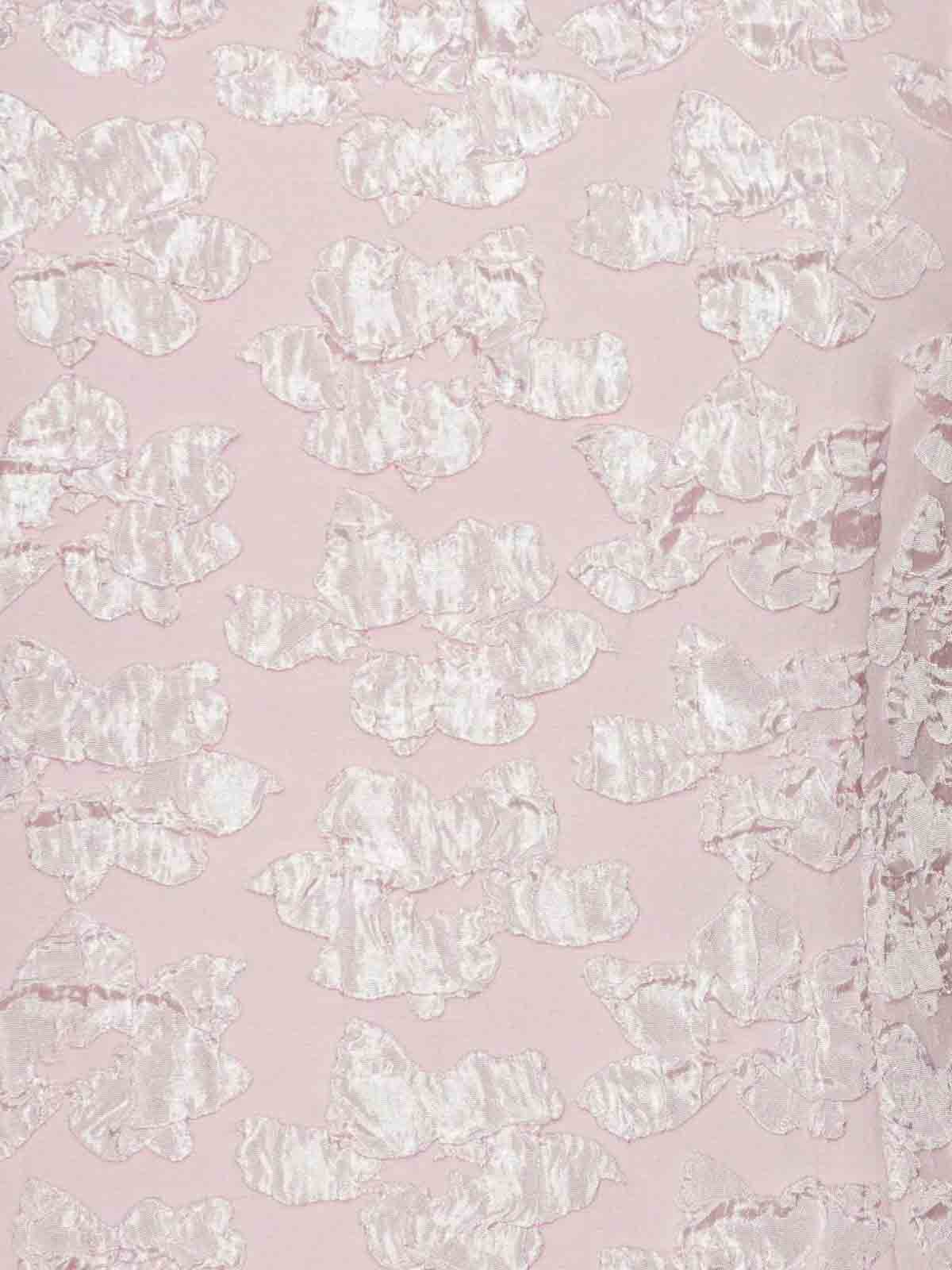 Rotate Birger Christensen Jacquard Midi Puffy Dress In Pink
