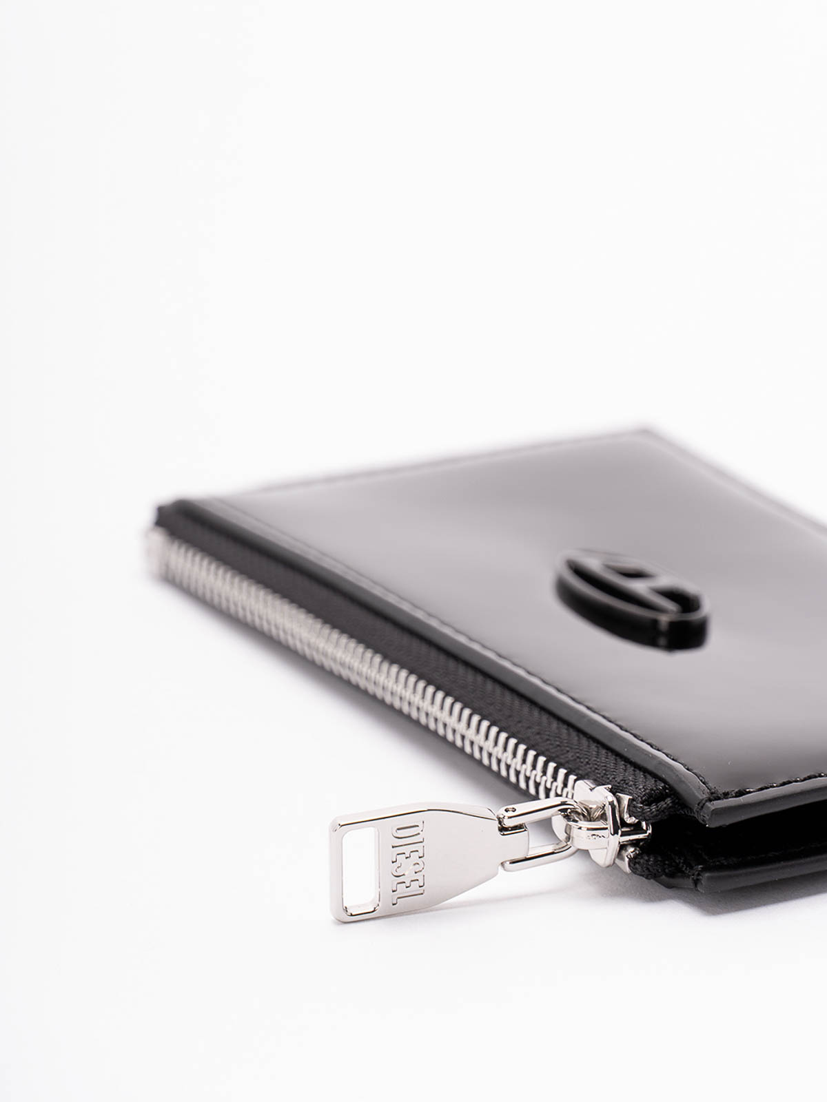 Diesel Card Holder With Glossy Finish In Black