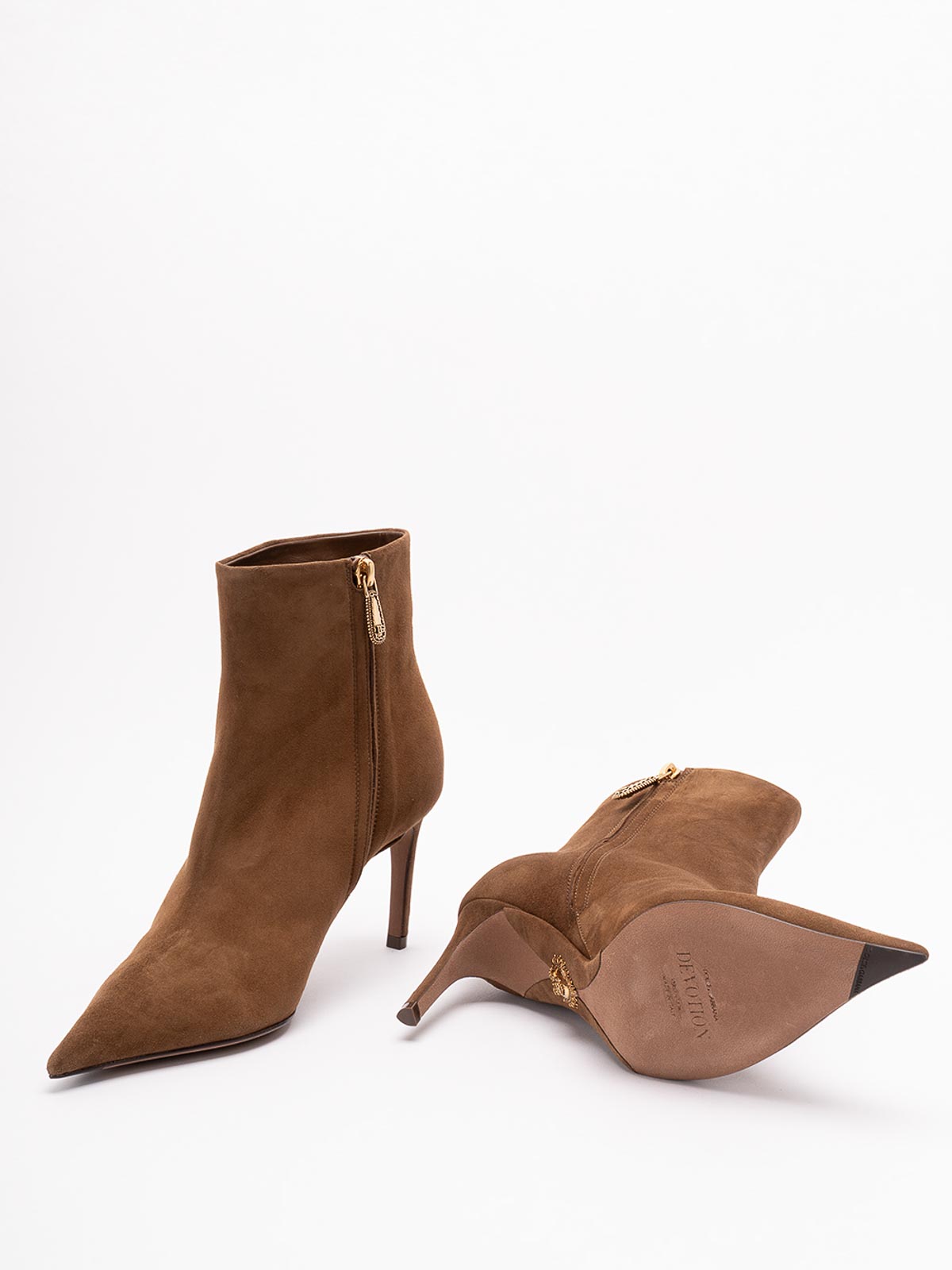 Dolce & Gabbana Suede Ankle Boots In Brown