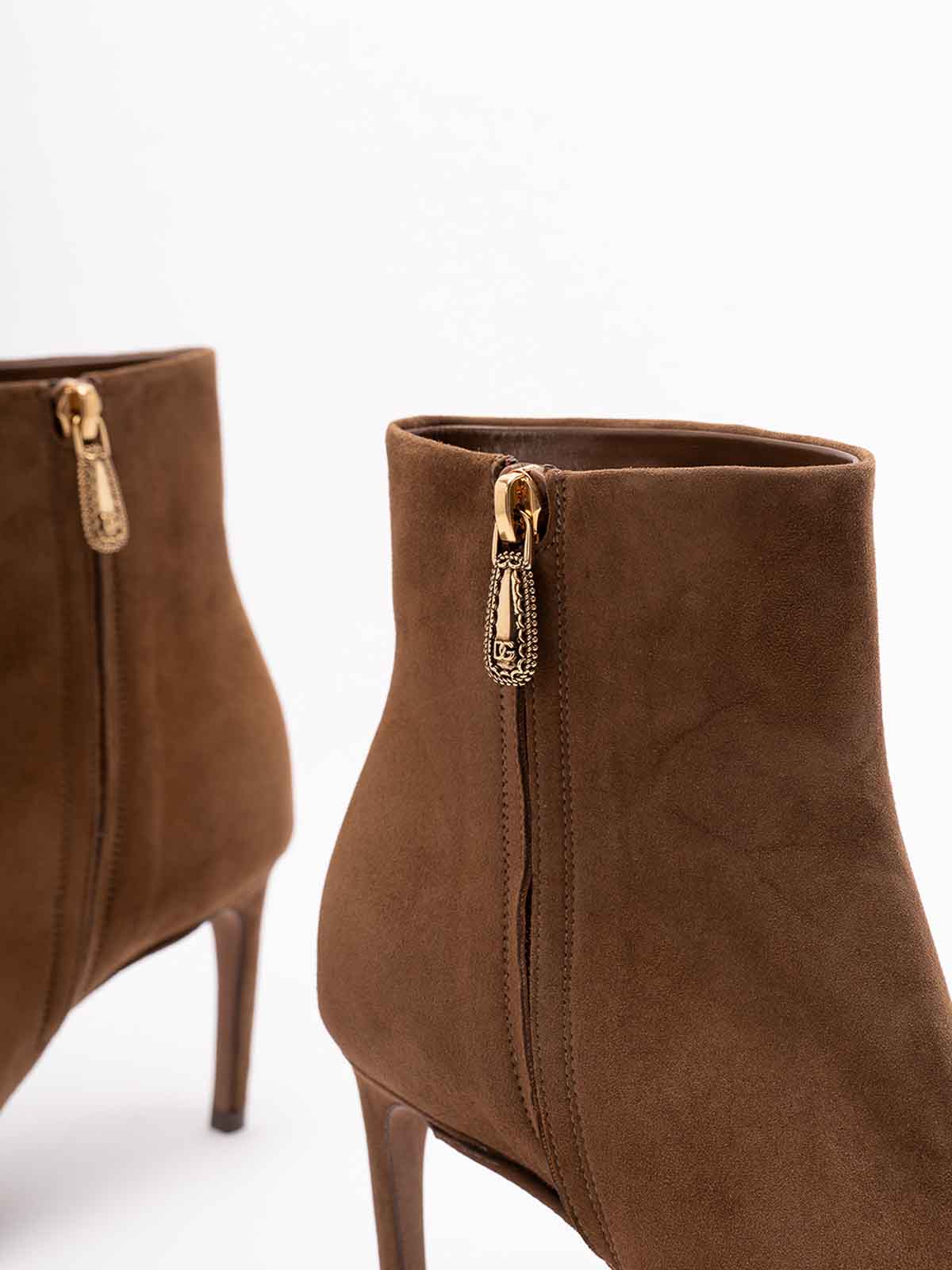Dolce & Gabbana Suede Ankle Boots In Brown