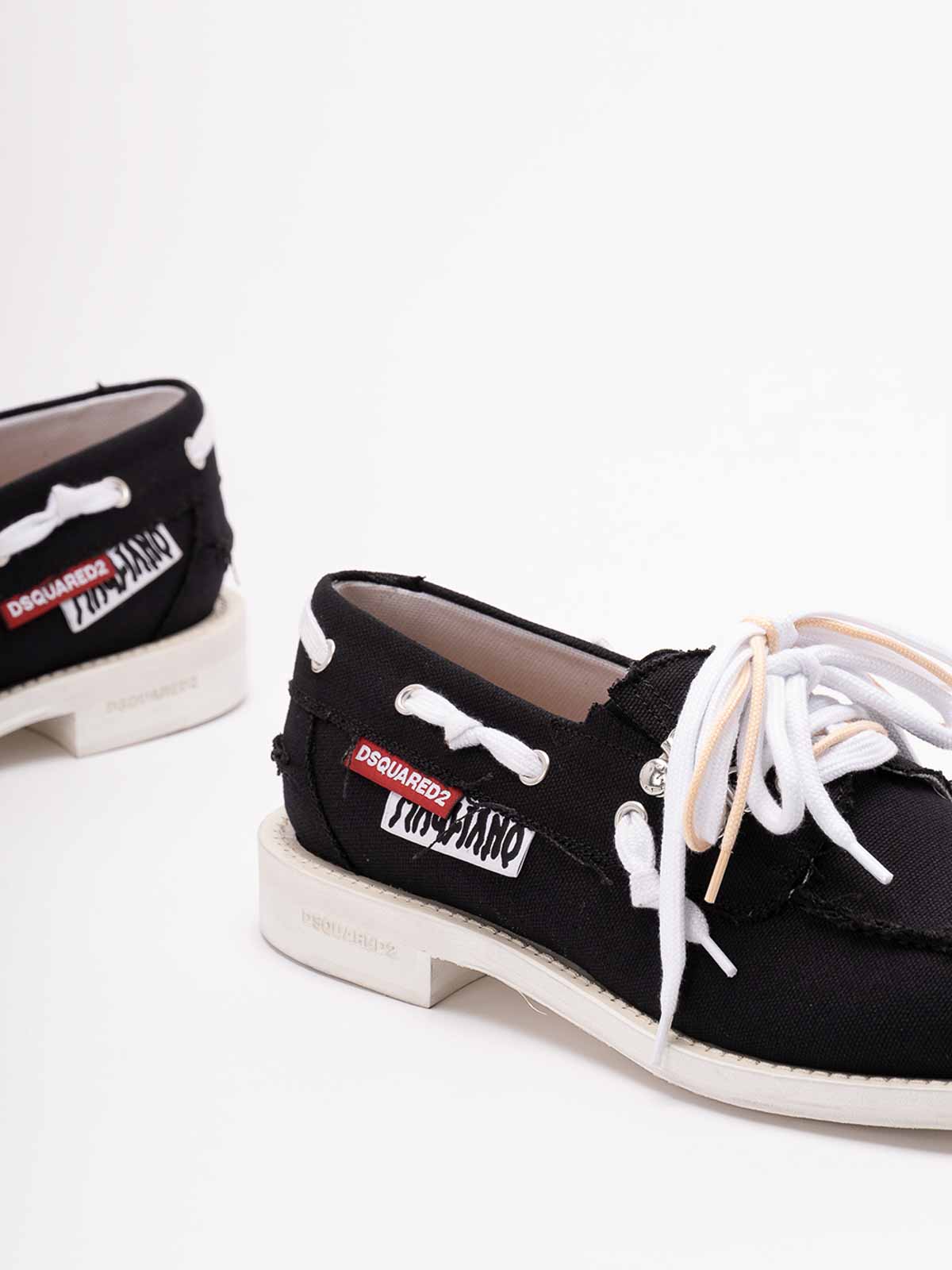 Dsquared2 Boat Shoes In Black