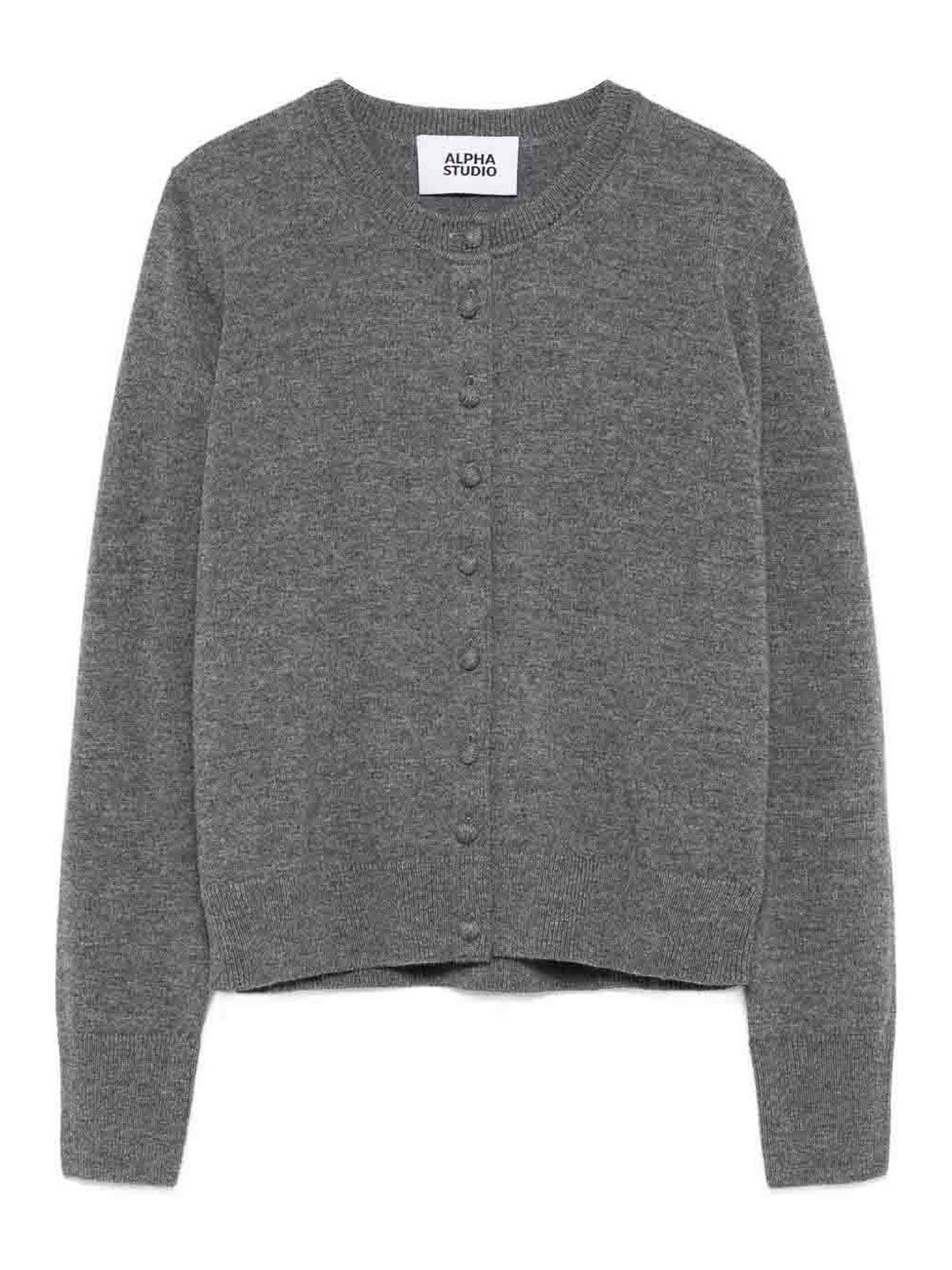 Alpha Studio Medium-gray Geelong Wool Sweater In Gray