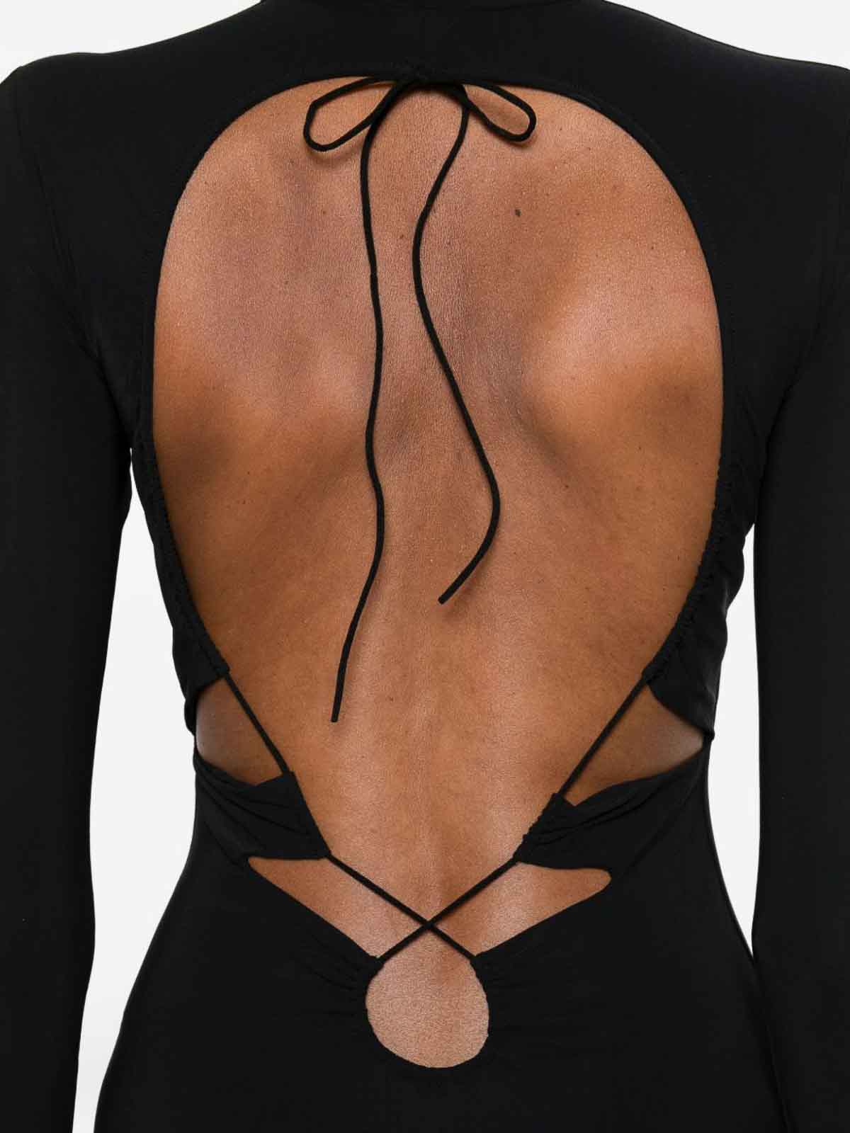 Amazuìn Maxi Dress With Open Back In Black