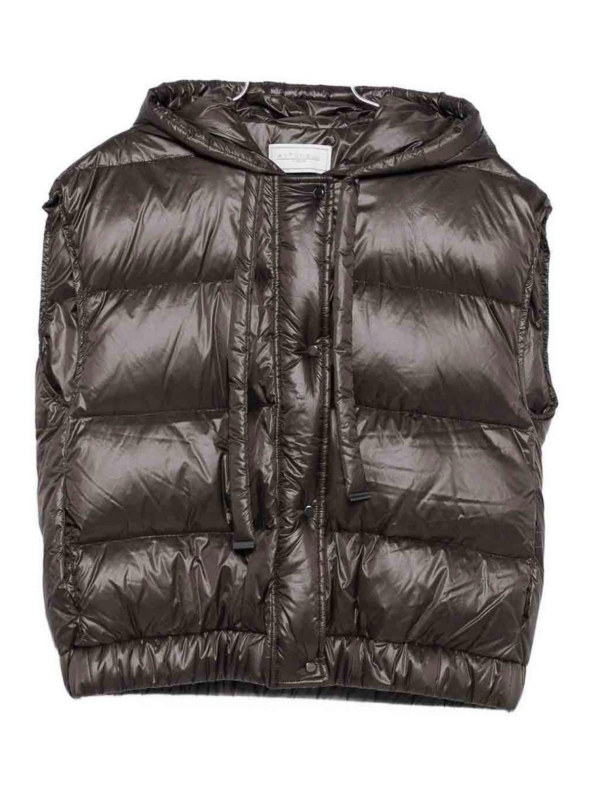 Antonelli Cropped Puffer Jacket With Quilted Design And Adjustable Hood In Black