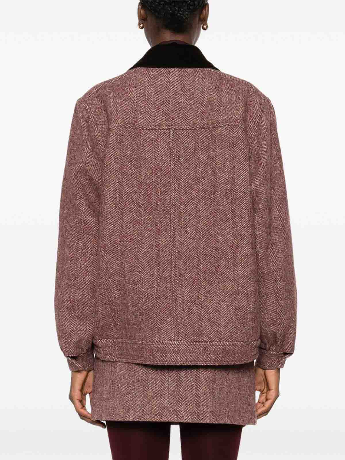 Blazé Milano Tailored Pink Blazer With Textured Herringbone In Brown
