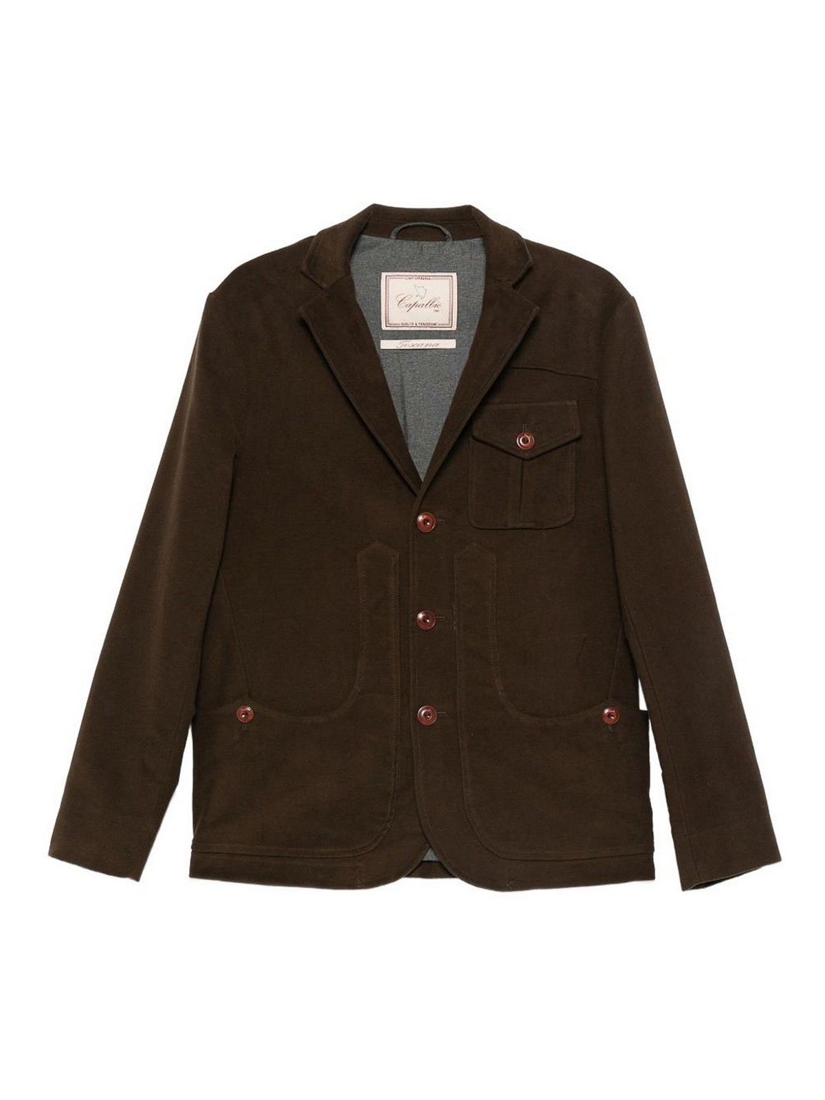 Capalbio Green Jacket With Tailored Design In Blue