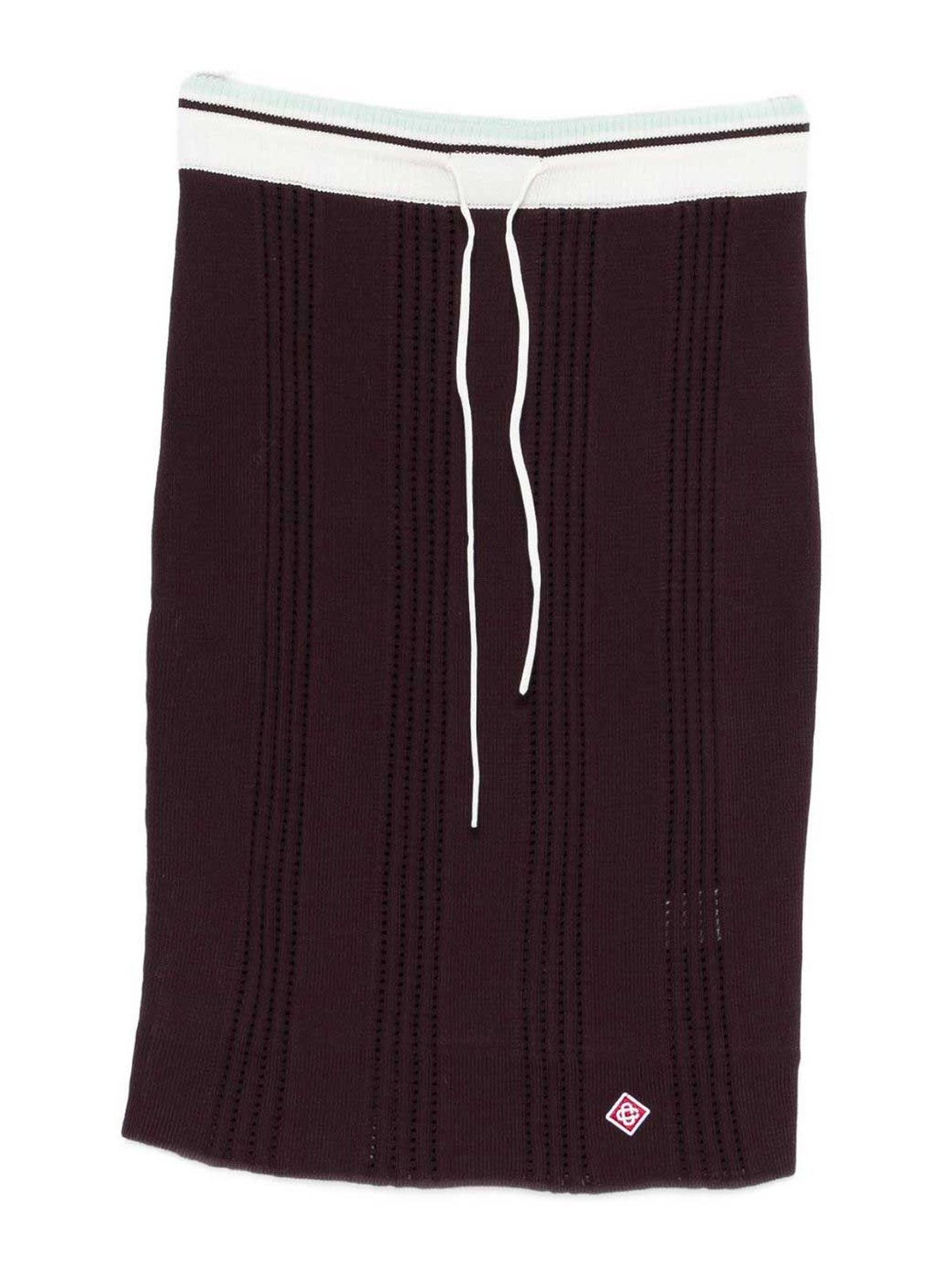 Casablanca Ribbed-knit Cotton Midi Skirt In Purple