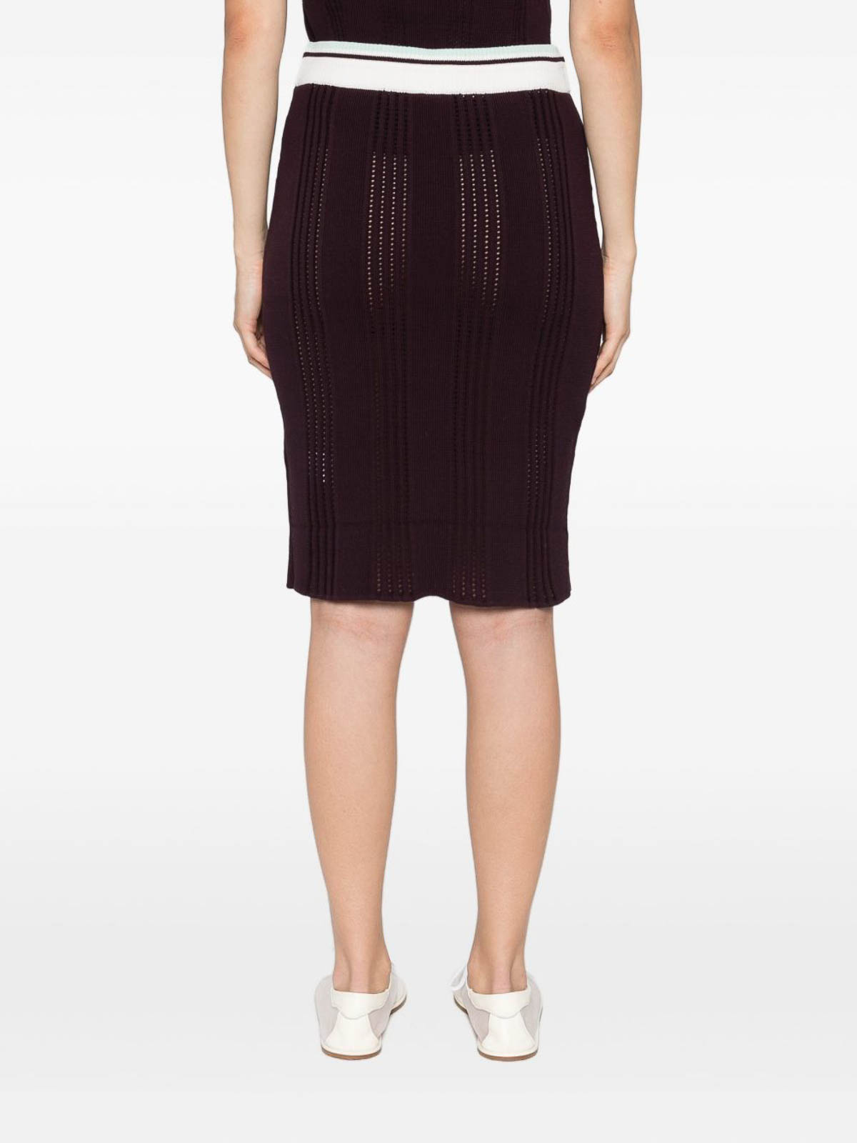 Casablanca Ribbed-knit Cotton Midi Skirt In Purple