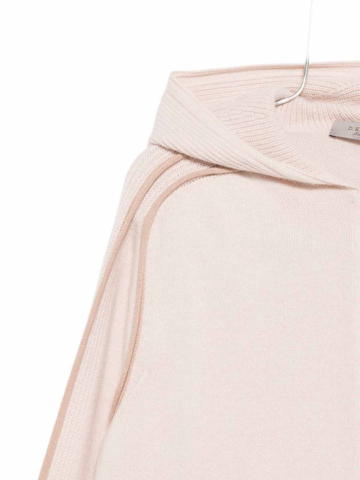 D Exterior White And Beige Cashmere Blend Sweatshirt In Pink