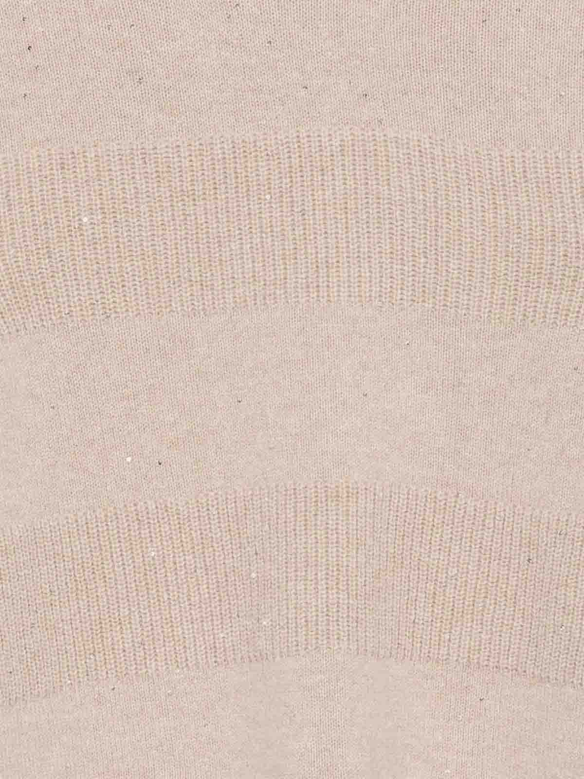 D Exterior Beige Wool-cashmere Sweater With High Fold-over Collar In Neutral