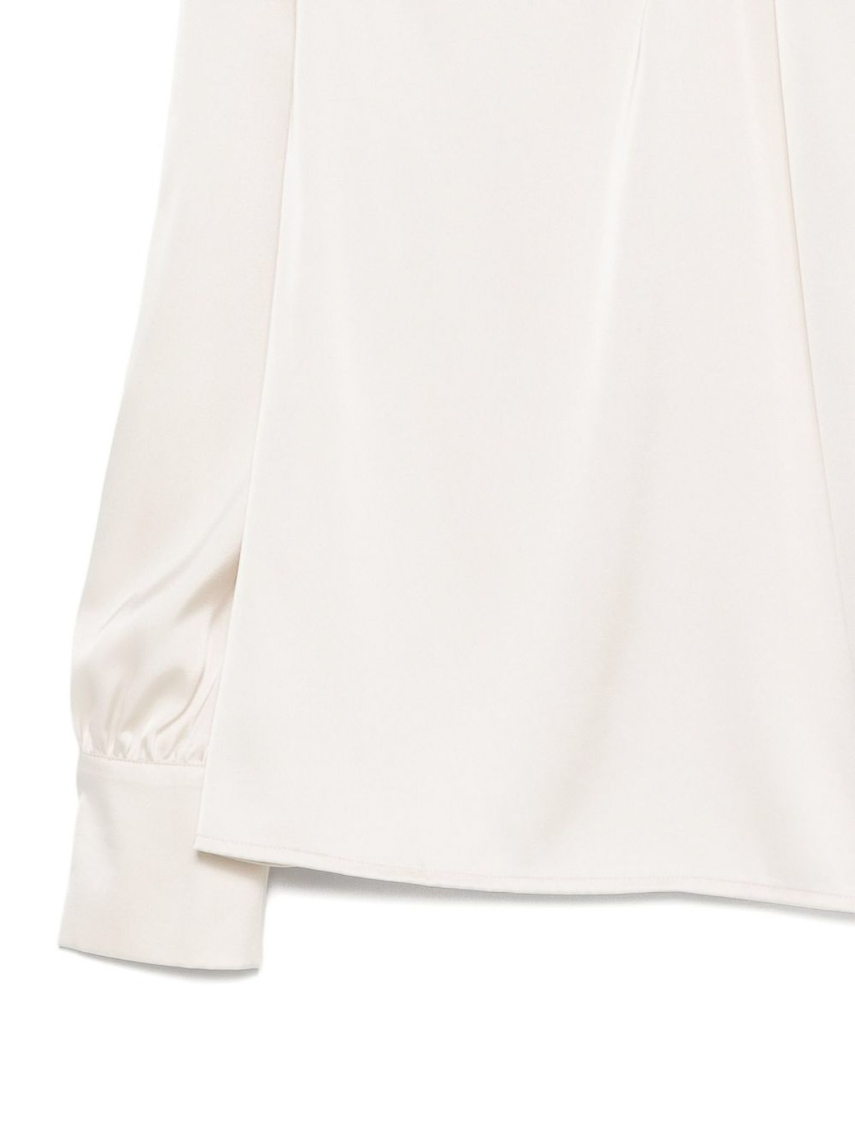 D Exterior Long-sleeved High-neck Blouse With Button Closure In Neutral