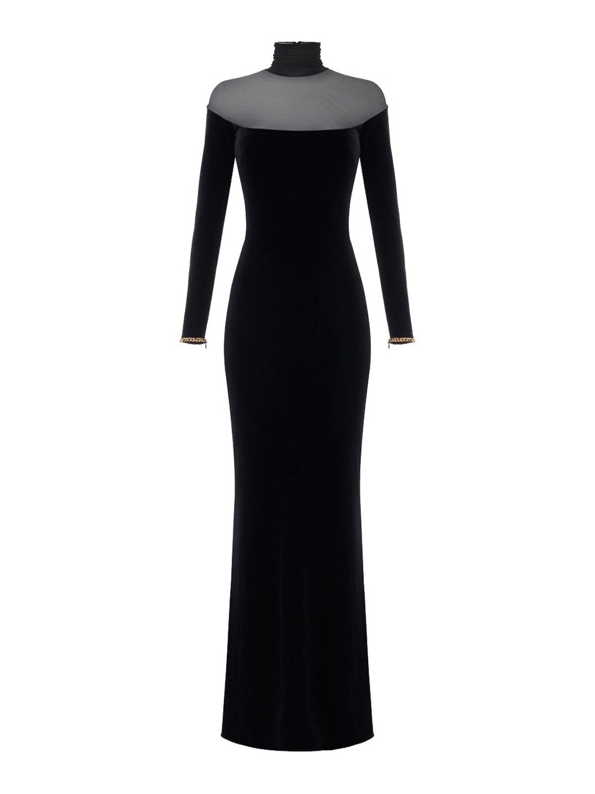 Elisabetta Franchi Long Velvet Dress In Multi