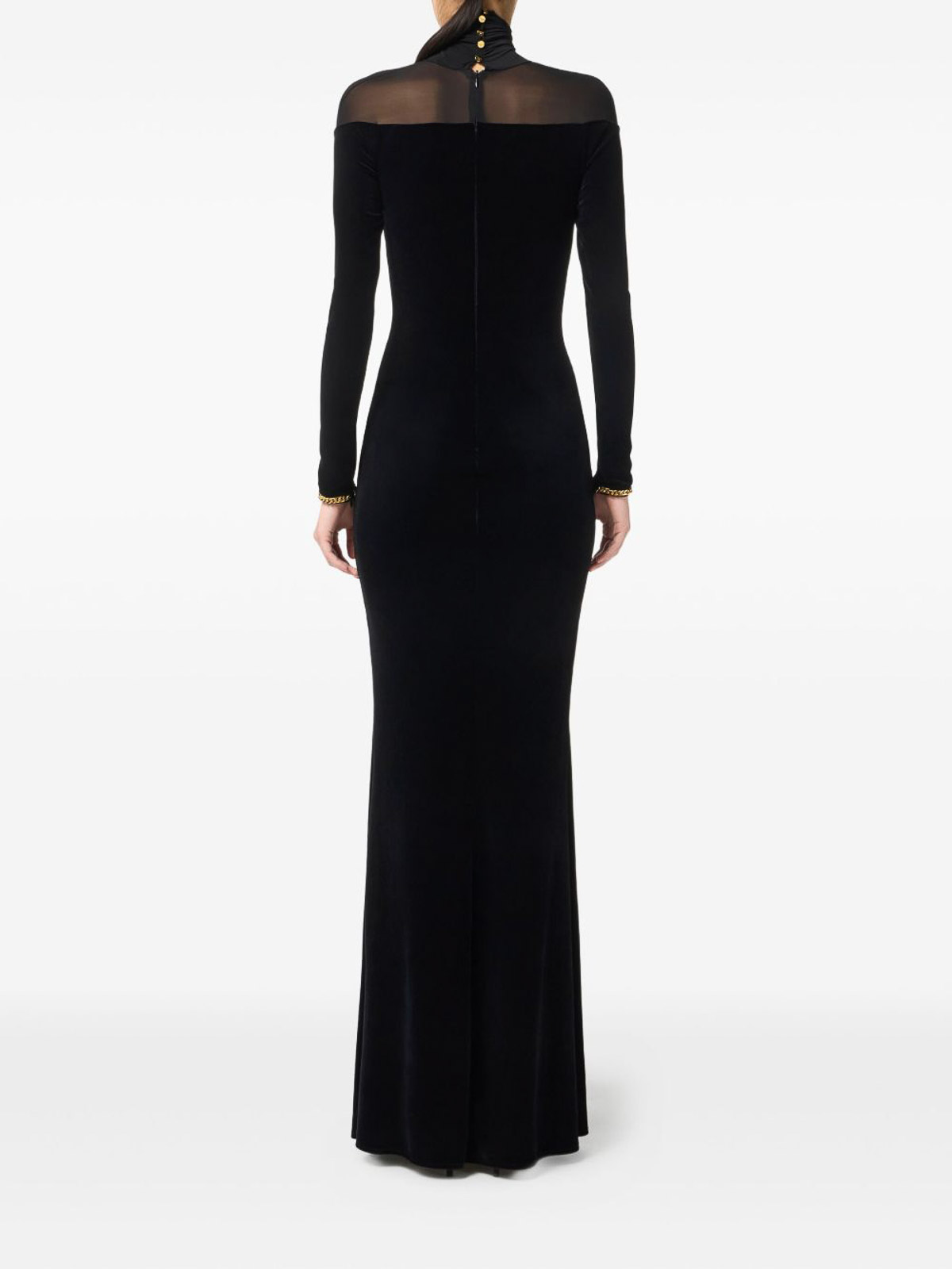 Elisabetta Franchi Long Velvet Dress In Multi