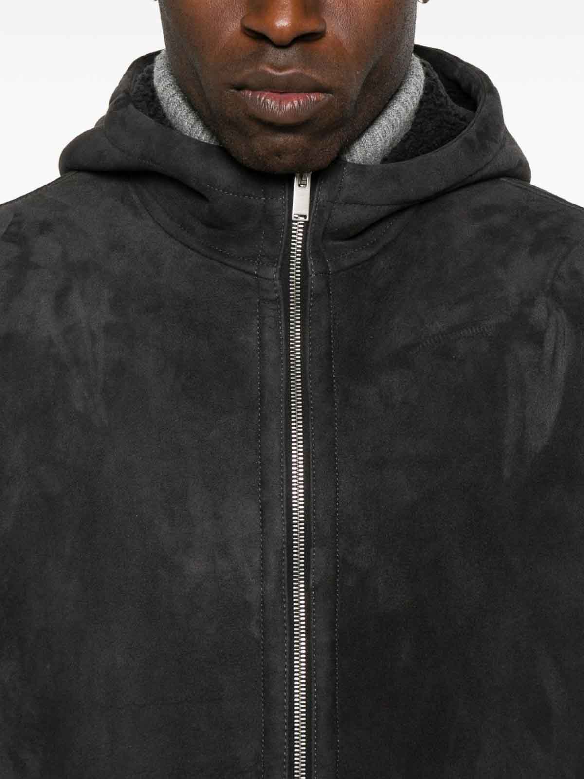Lardini Giacche Grigio Lambskin Jacket In Black