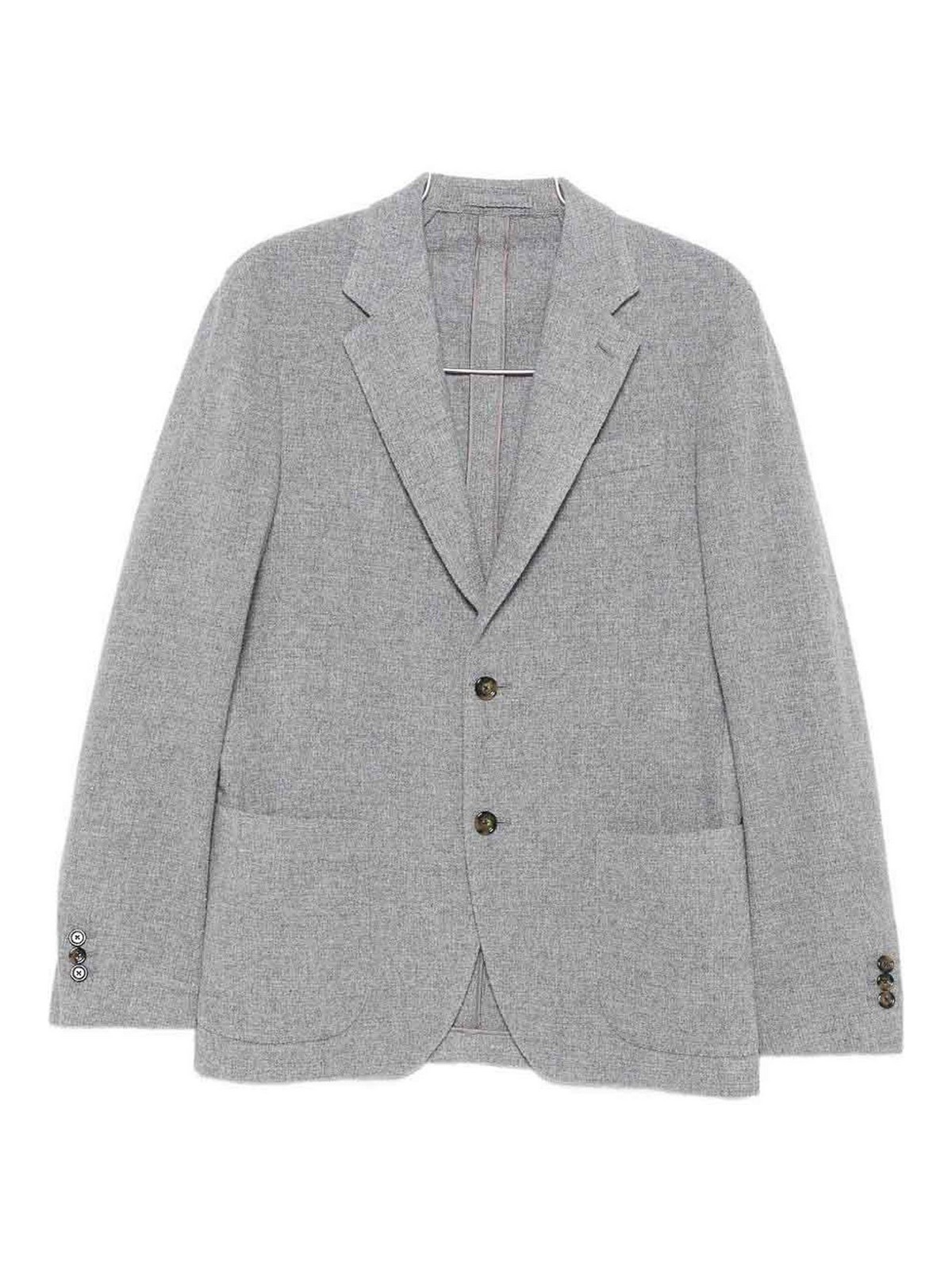 Lardini Grey Tailored Blazer With Wool-cashmere Blend In Gray