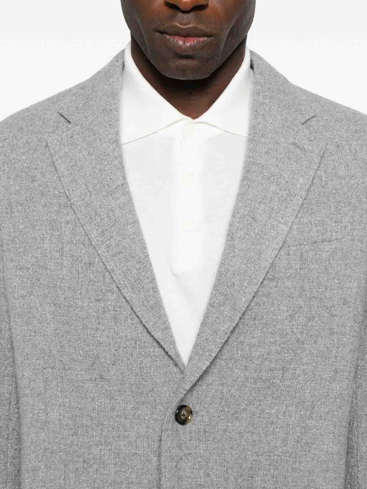 Lardini Grey Tailored Blazer With Wool-cashmere Blend In Gray