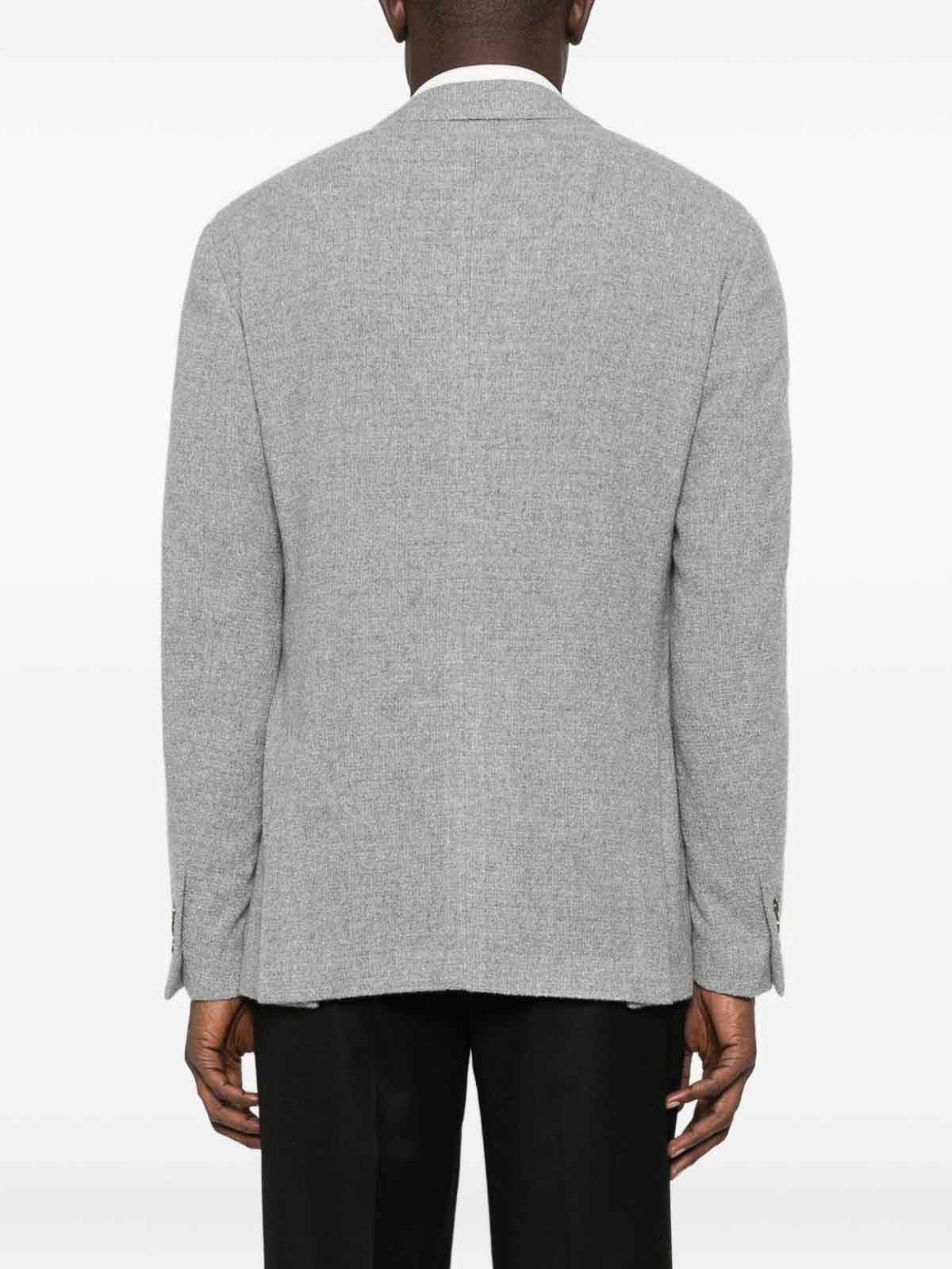 Lardini Grey Tailored Blazer With Wool-cashmere Blend In Gray