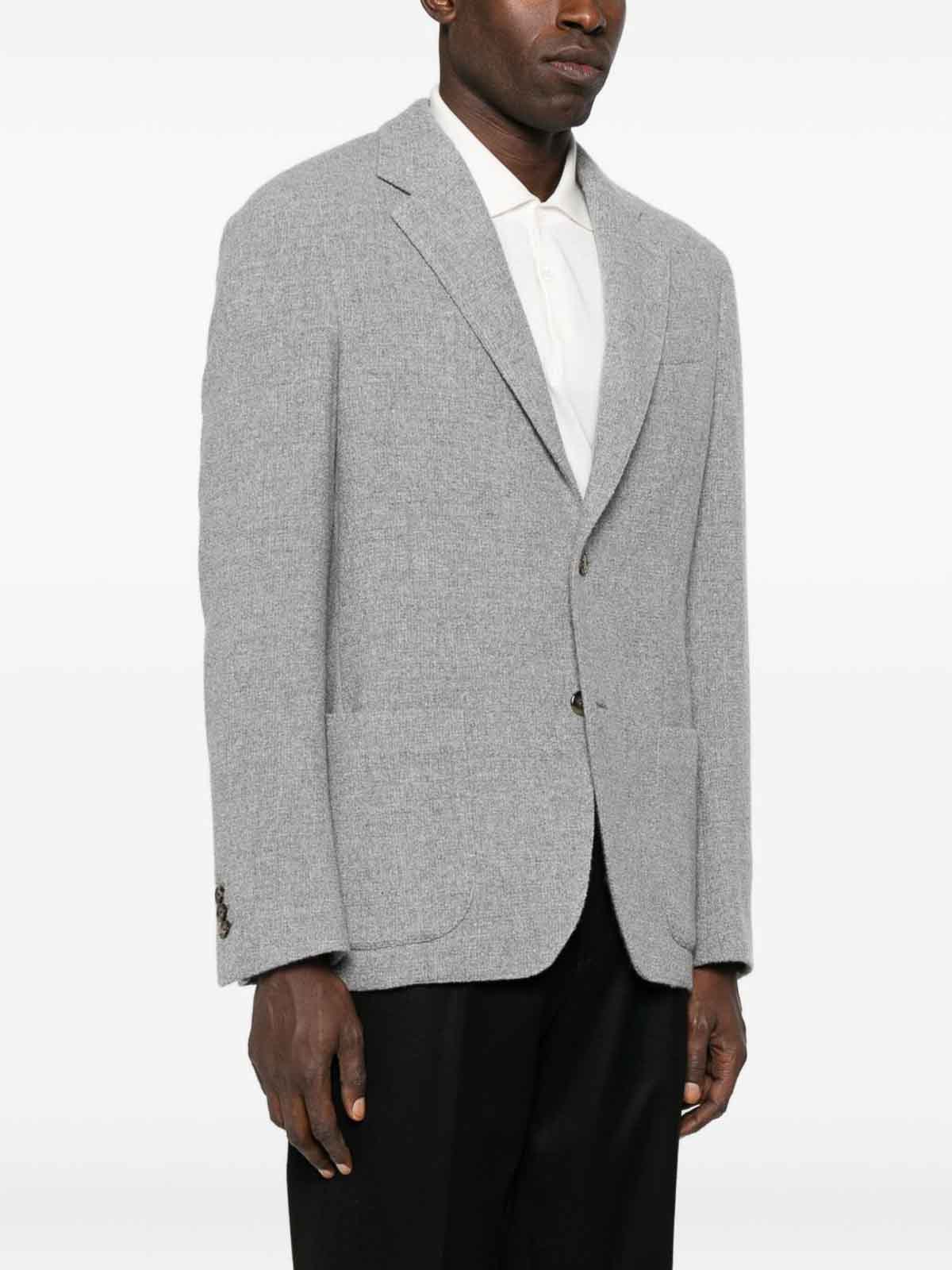 Lardini Grey Tailored Blazer With Wool-cashmere Blend In Gray