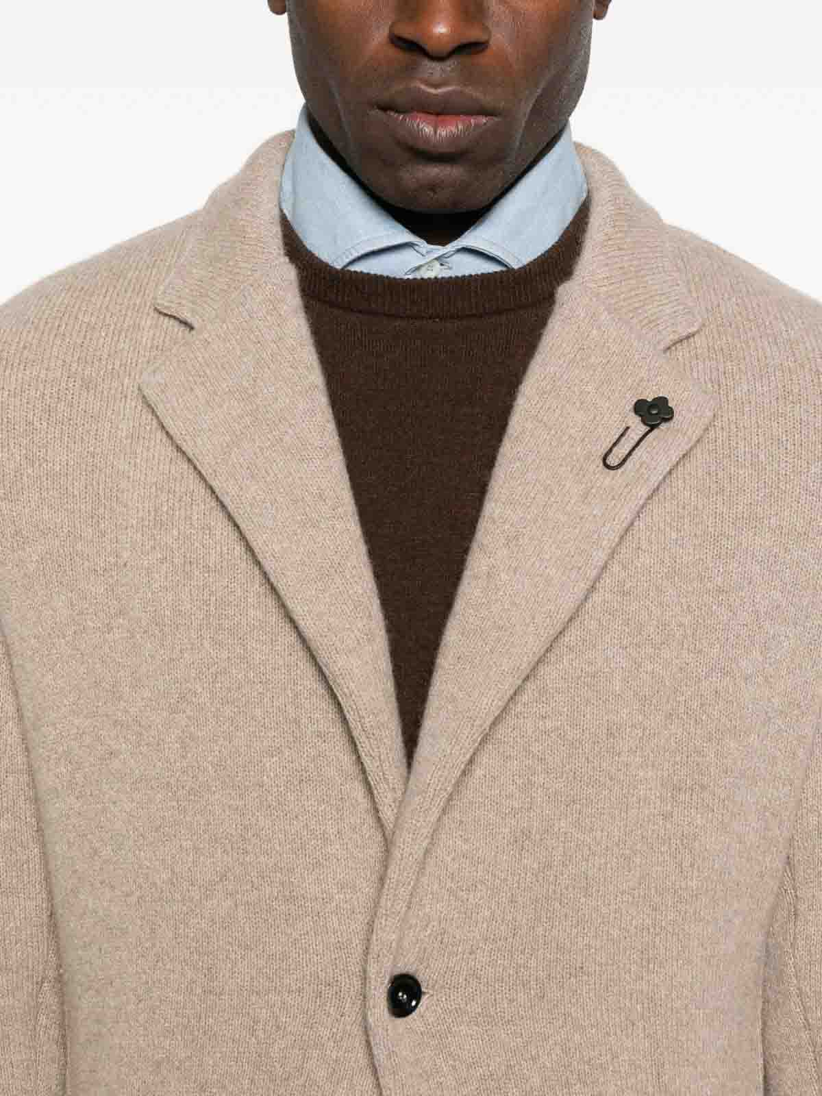 Lardini Beige Cashmere Blazer With Tailored Fit In Brown
