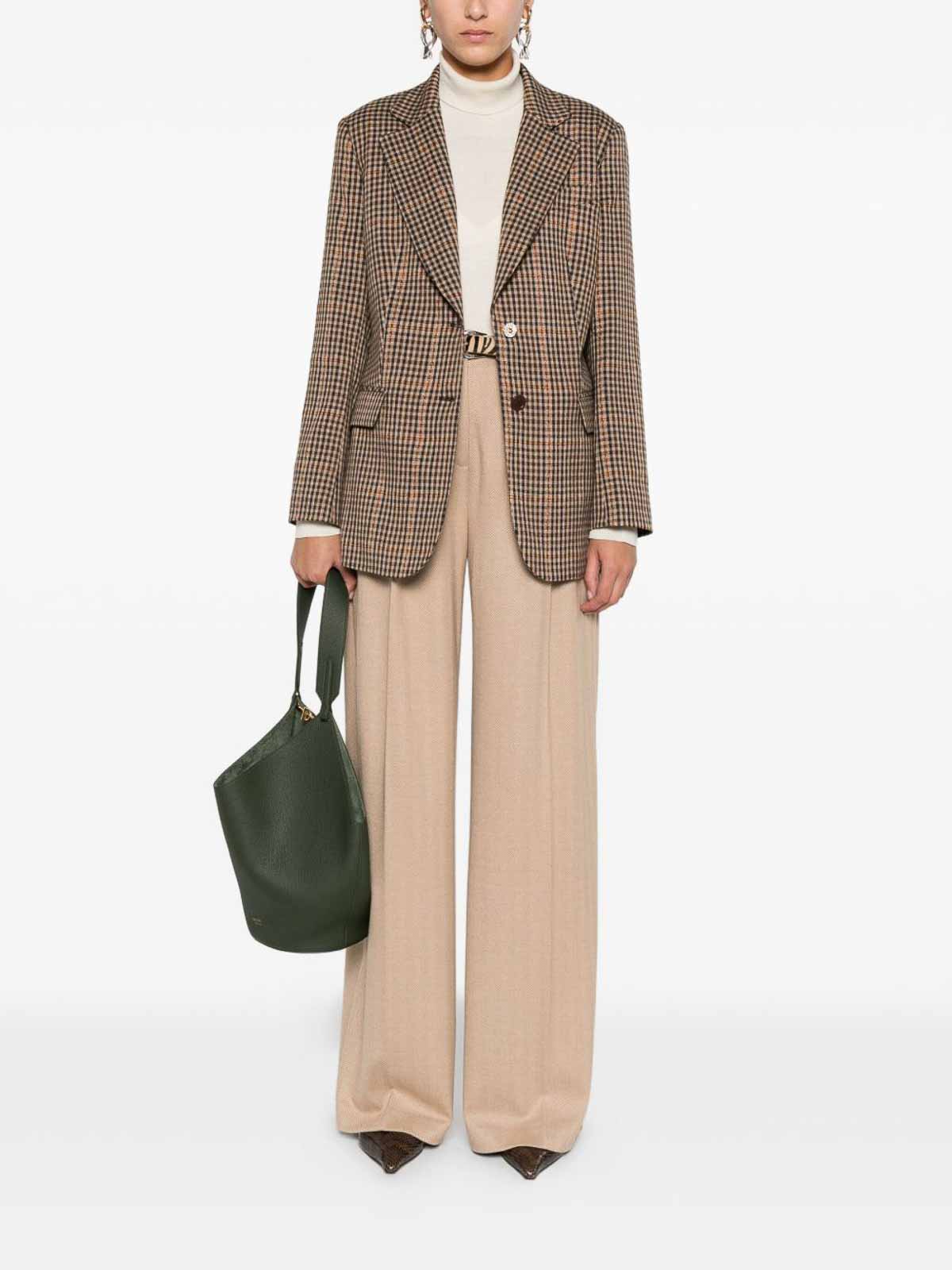Liu •jo Tailored Checkered Jacket With Notched Lapel In Multi