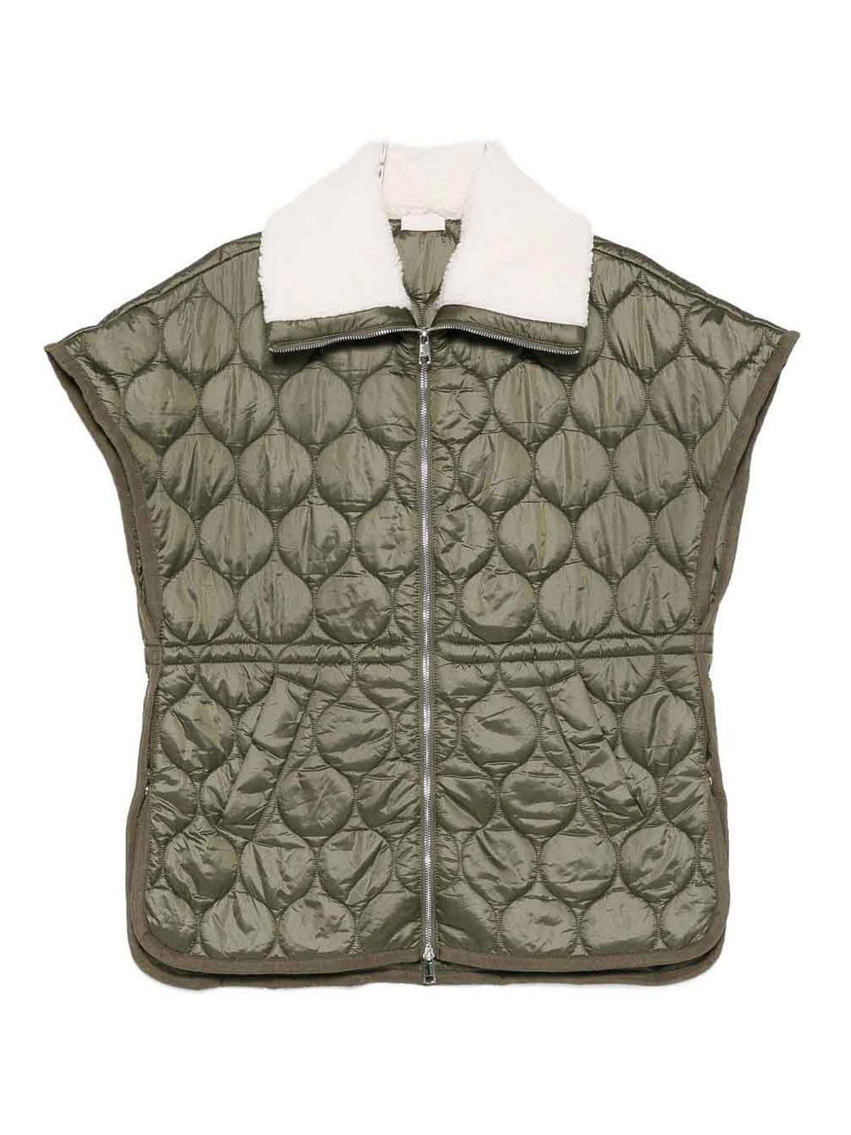 Liu •jo Quilted Green Knitwear Jacket In Green