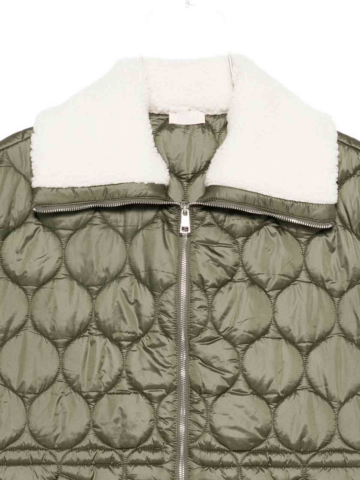 Liu •jo Quilted Green Knitwear Jacket In Green