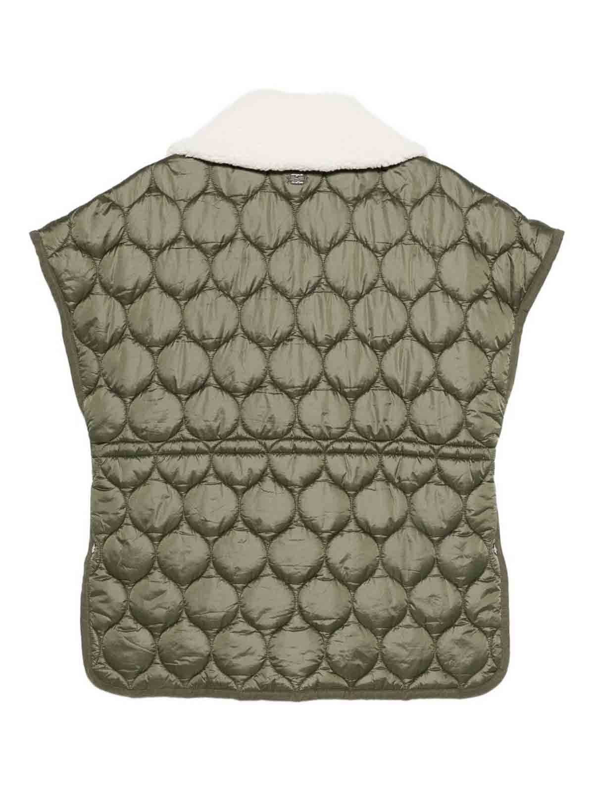 Liu •jo Quilted Green Knitwear Jacket In Green