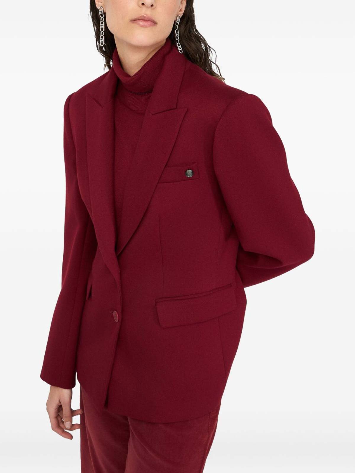 Liu •jo Gemstone-embellished Two-button Blazer In Gray