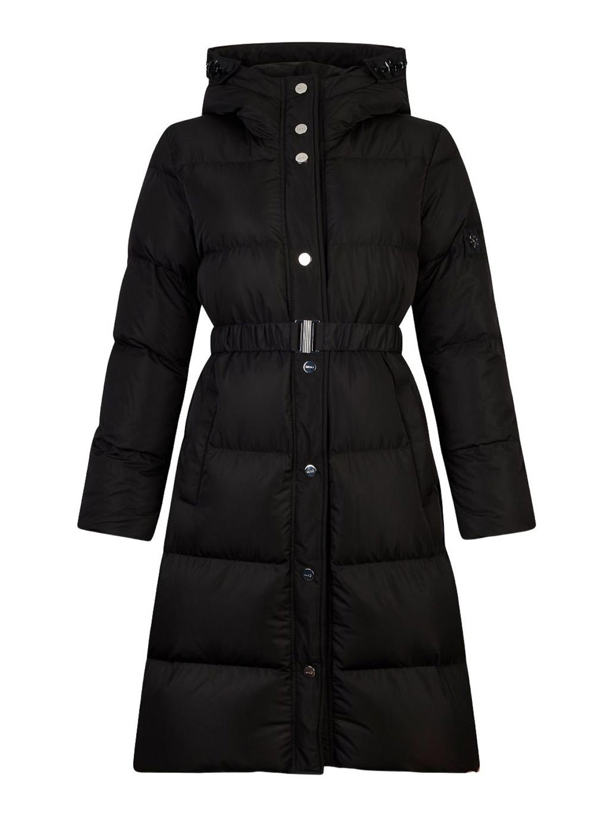 Liu •jo Quilted Bejewelled Longline Jacket In Black
