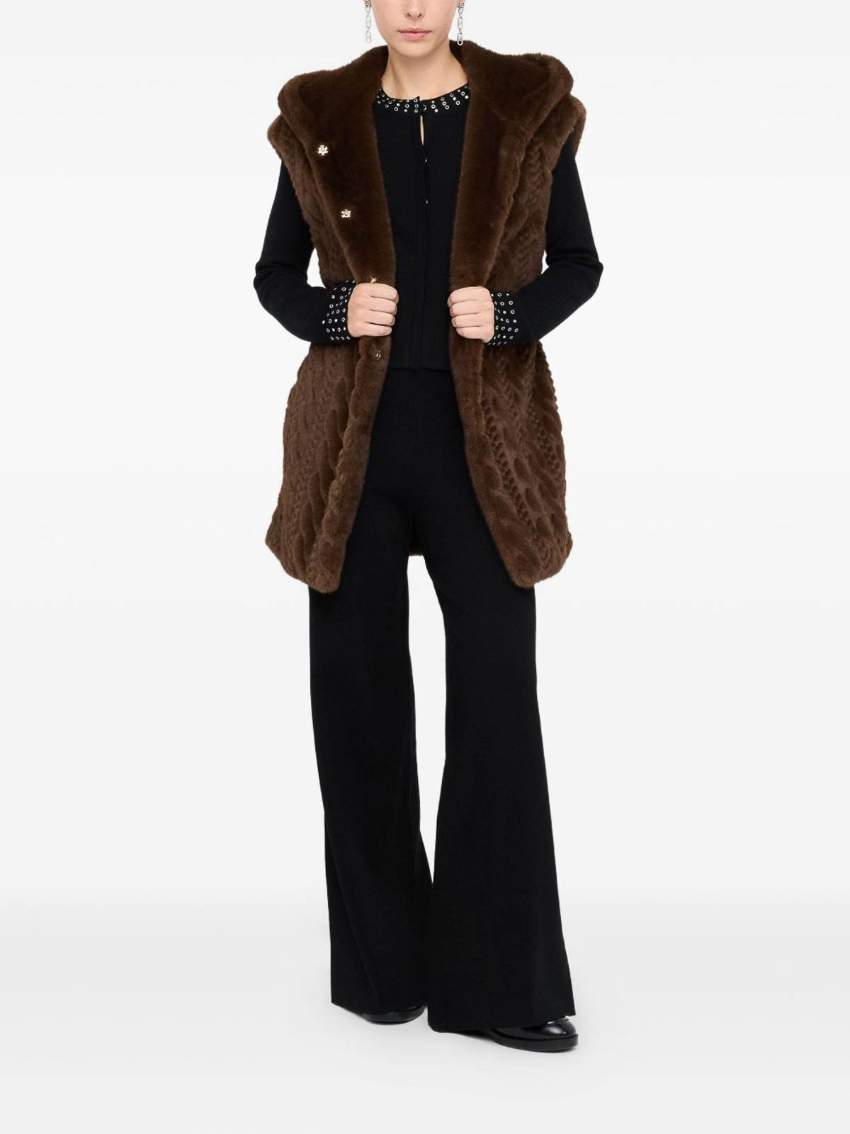 Liu •jo Fur Coat Liu Jo Woman Color Cocoa In Brown