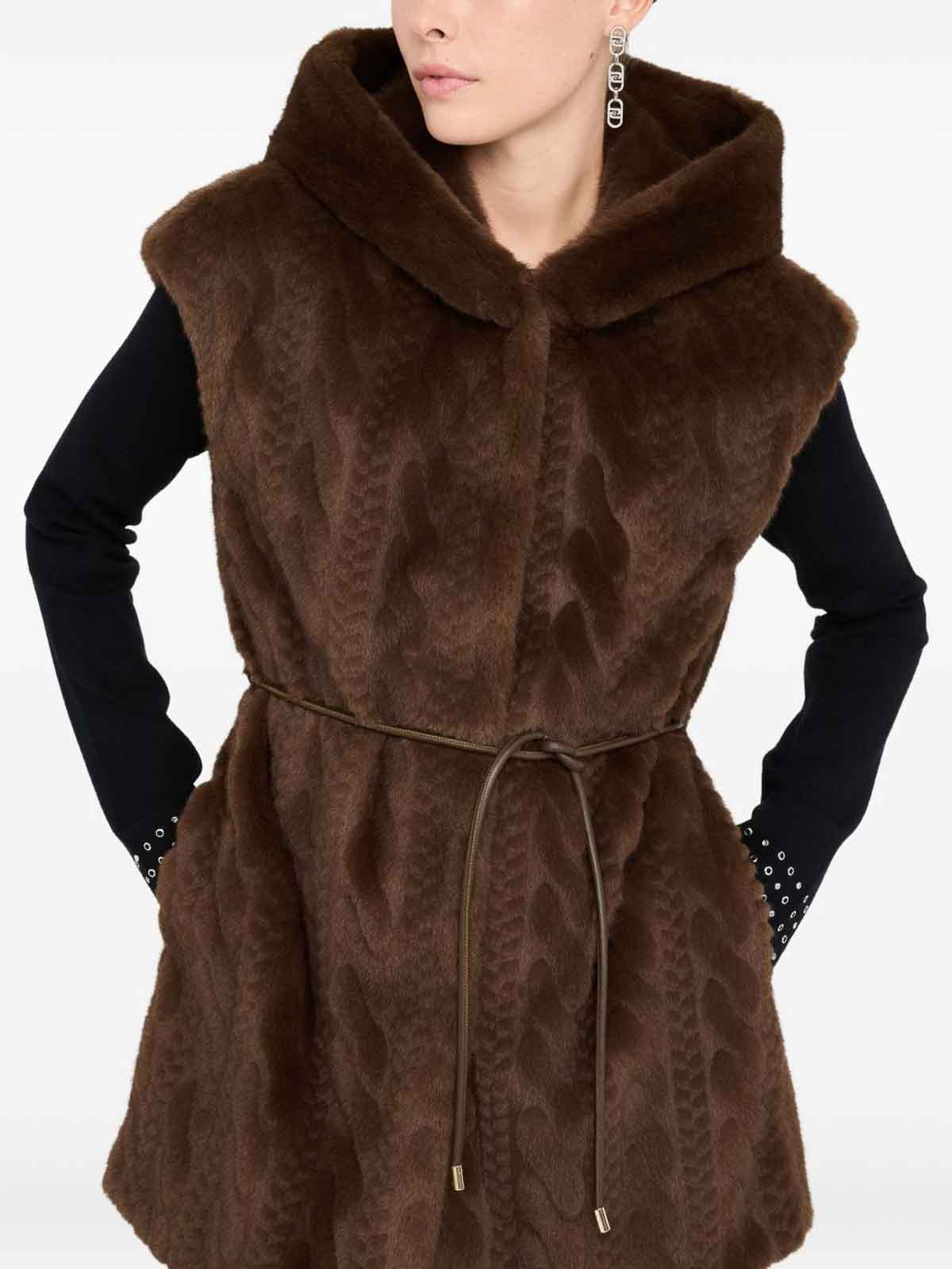 Liu •jo Fur Coat Liu Jo Woman Color Cocoa In Brown