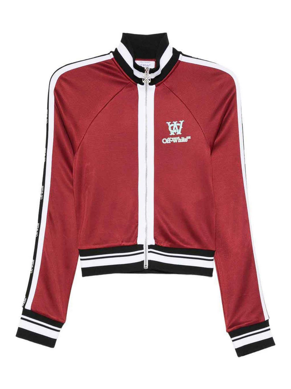 Off-white Red Sport Jacket With Zip And Logo In Red