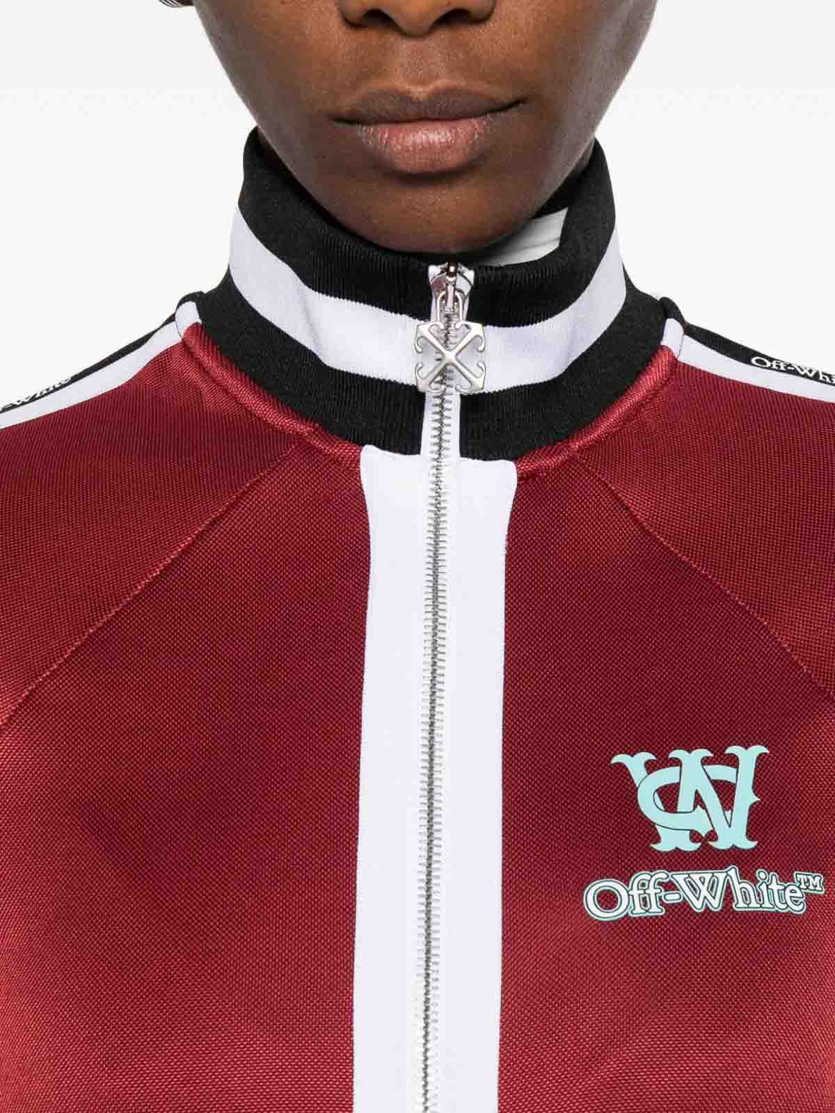 Off-white Red Sport Jacket With Zip And Logo In Red