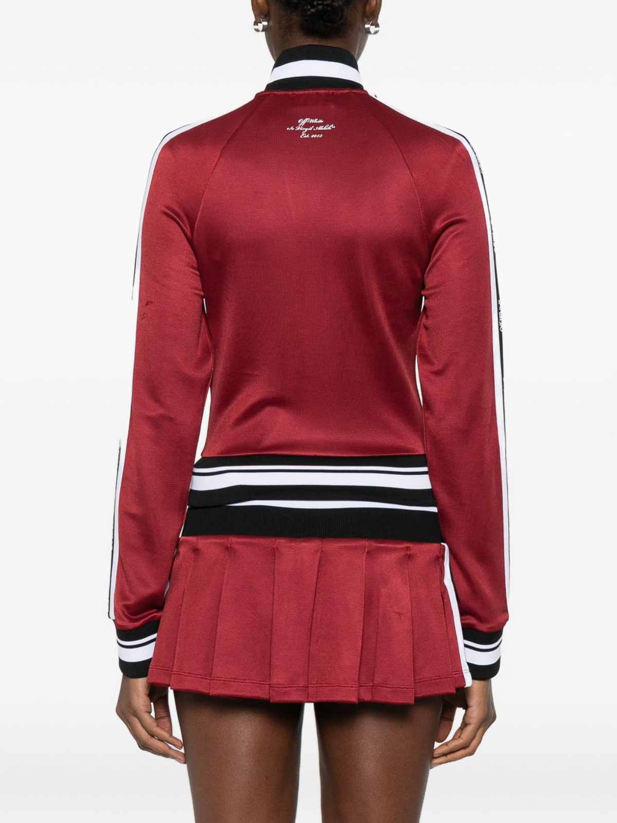 Off-white Red Sport Jacket With Zip And Logo In Red