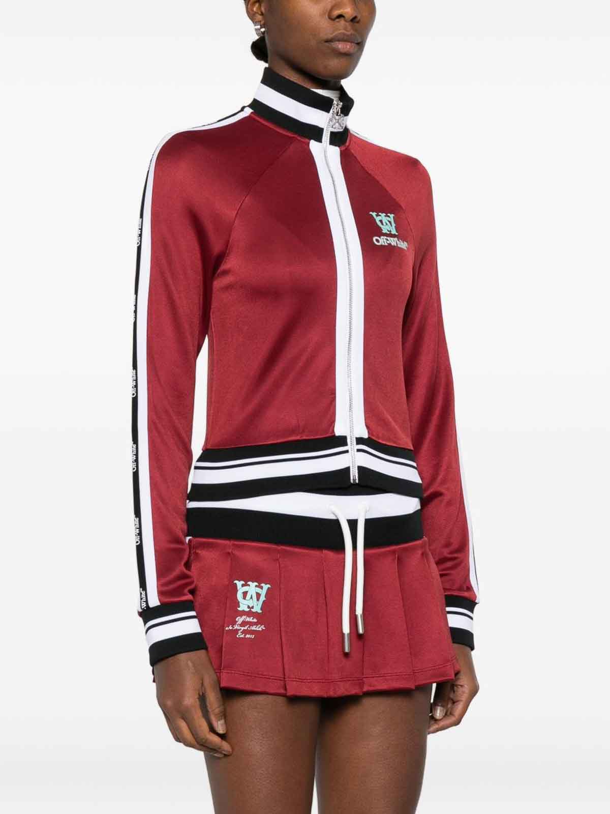 Off-white Red Sport Jacket With Zip And Logo In Red