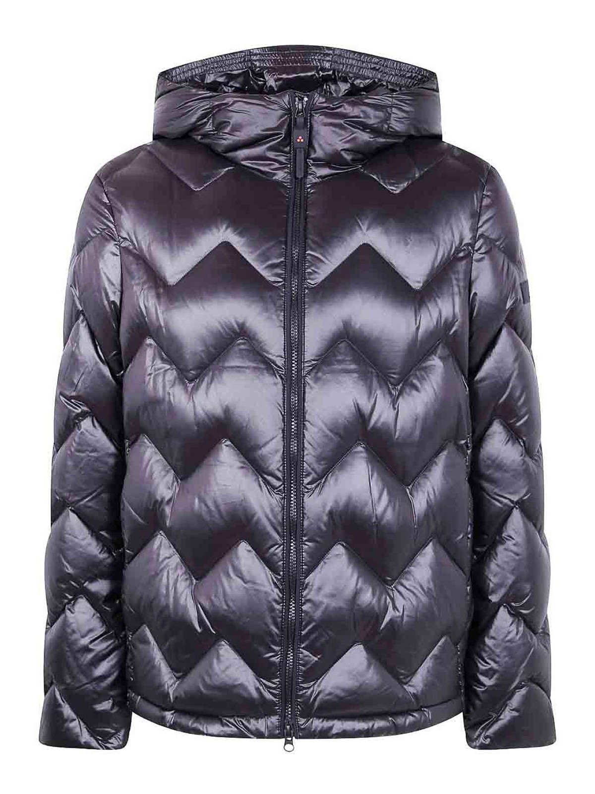 Peuterey Chevron Quilted Puffer Jacket With Hood In Black