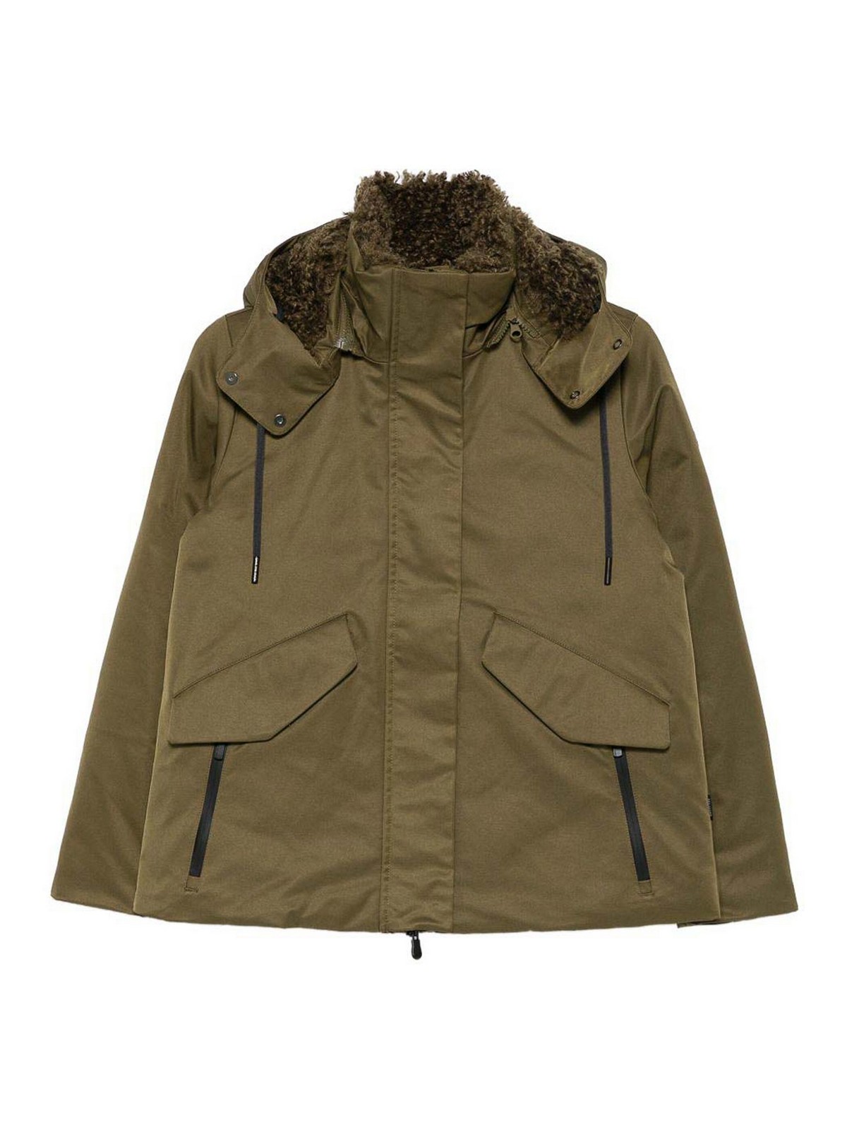 Save The Duck Hooded Coat In Green