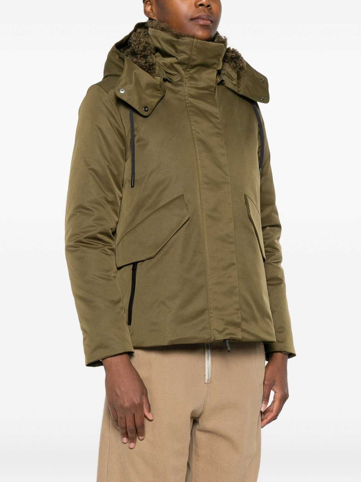 Save The Duck Hooded Coat In Green