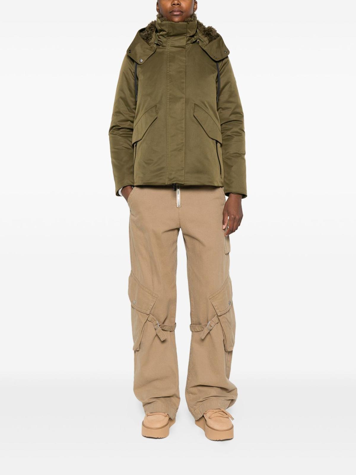 Save The Duck Hooded Coat In Green