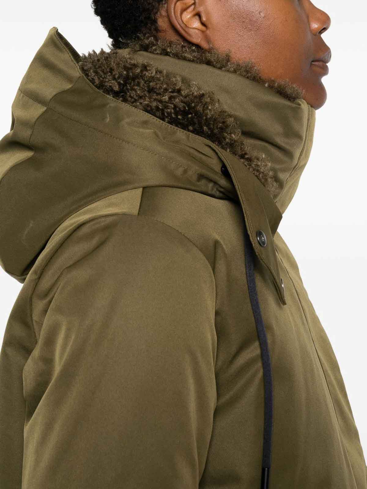 Save The Duck Hooded Coat In Green