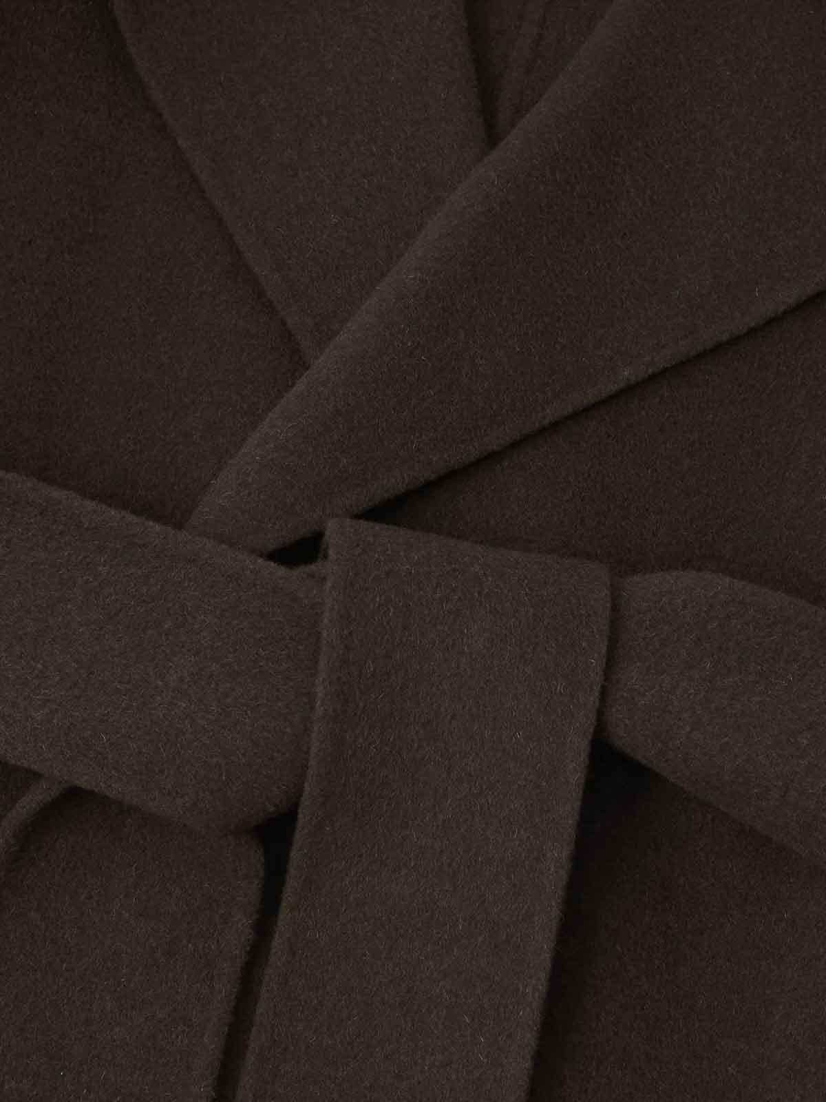 Soeur Mid-length Wool Blend Coat In Brown