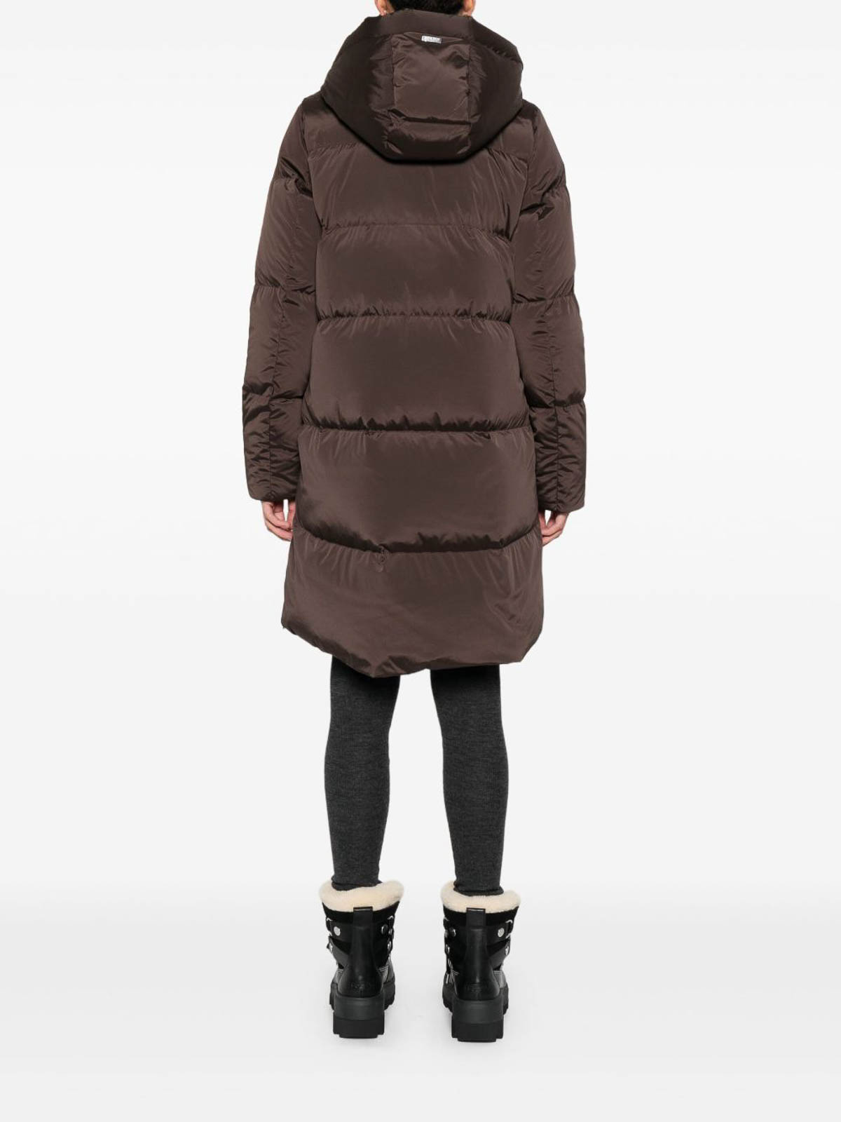 Woolrich Mid-thigh Length Quilted Jacket In Burgundy