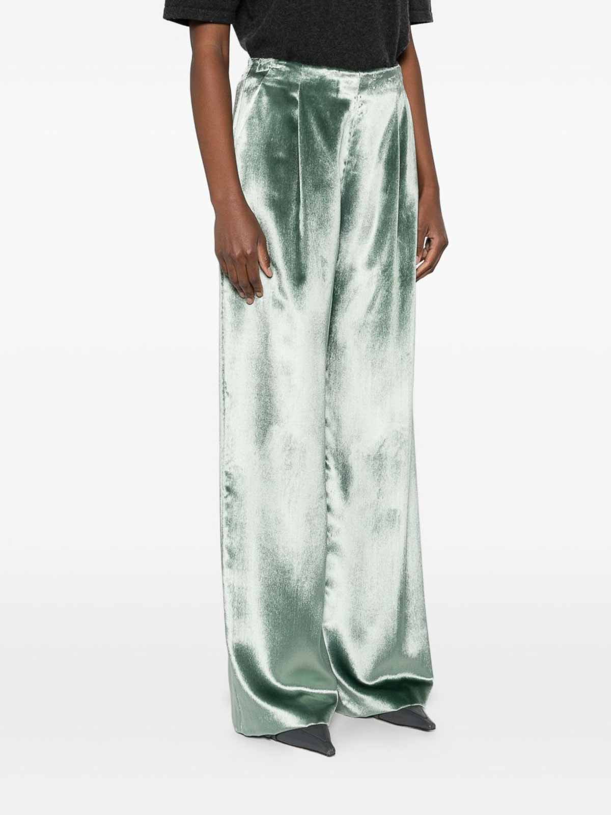 Alberta Ferretti Wide-leg Trousers In Shiny Viscose In White