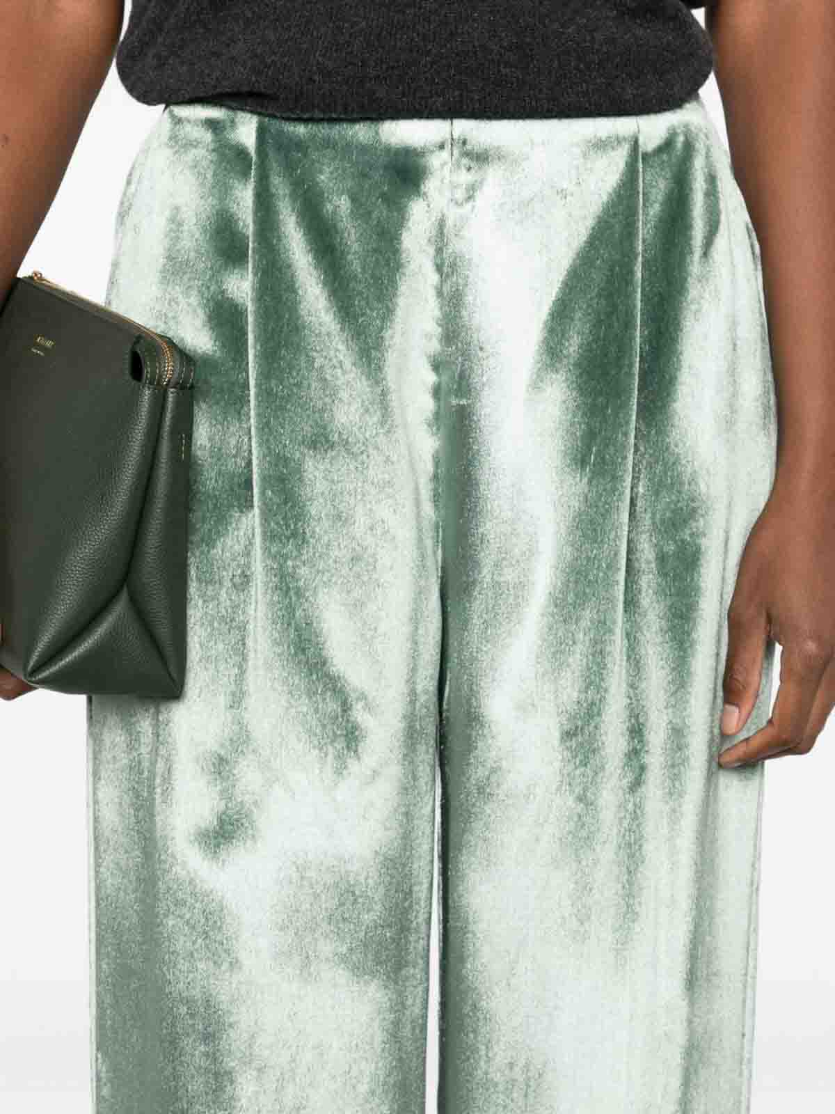 Alberta Ferretti Wide-leg Trousers In Shiny Viscose In White