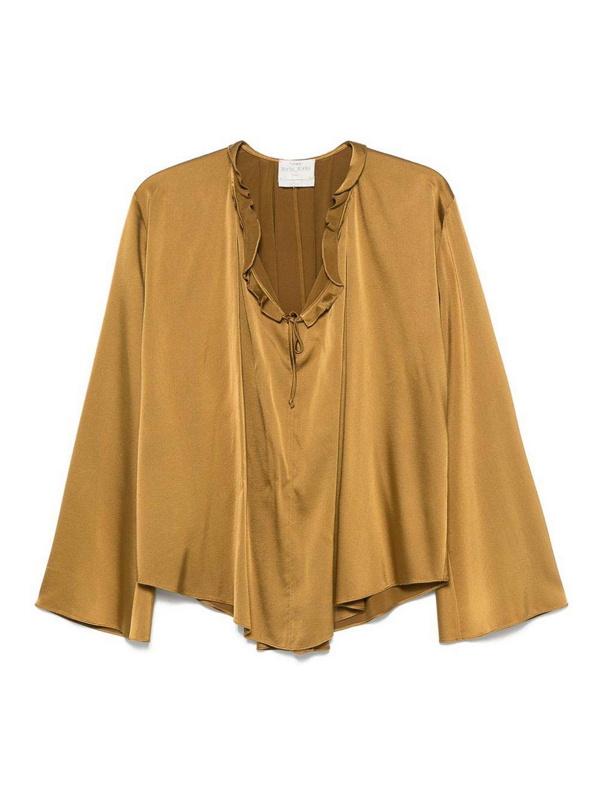 Forte Forte Soft Silk Blend Green Blouse In Yellow