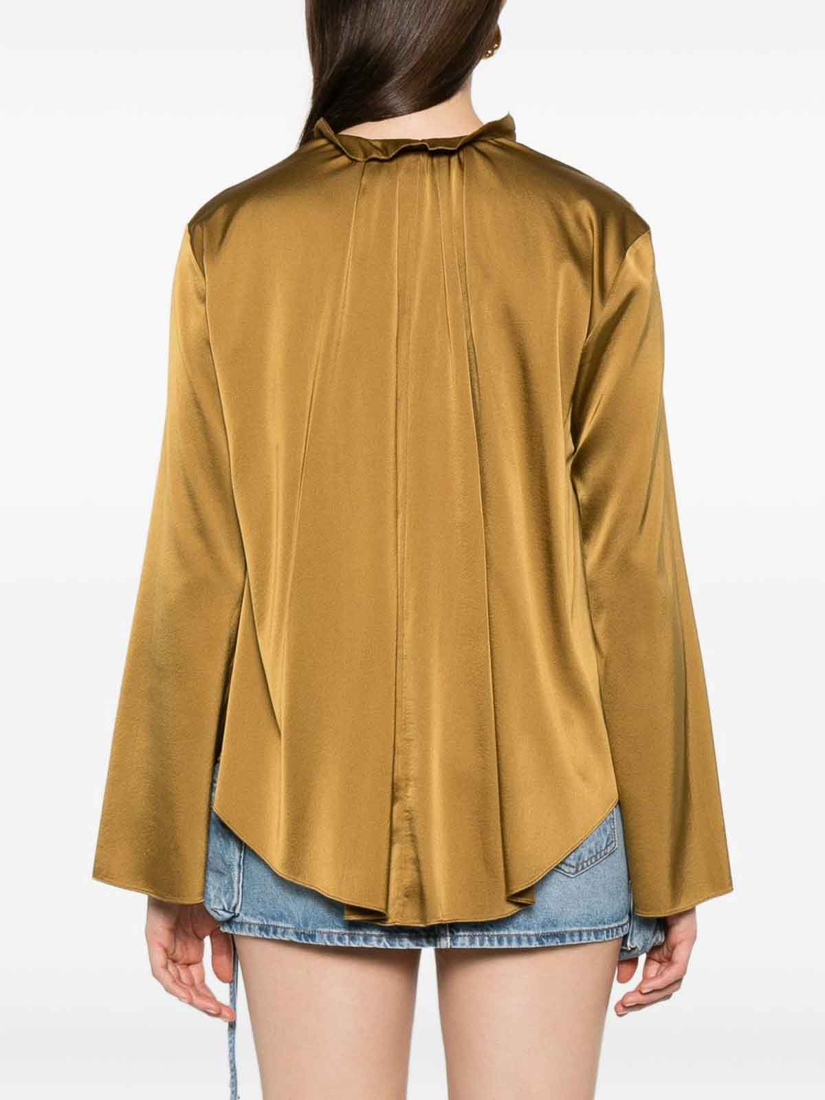Forte Forte Soft Silk Blend Green Blouse In Yellow