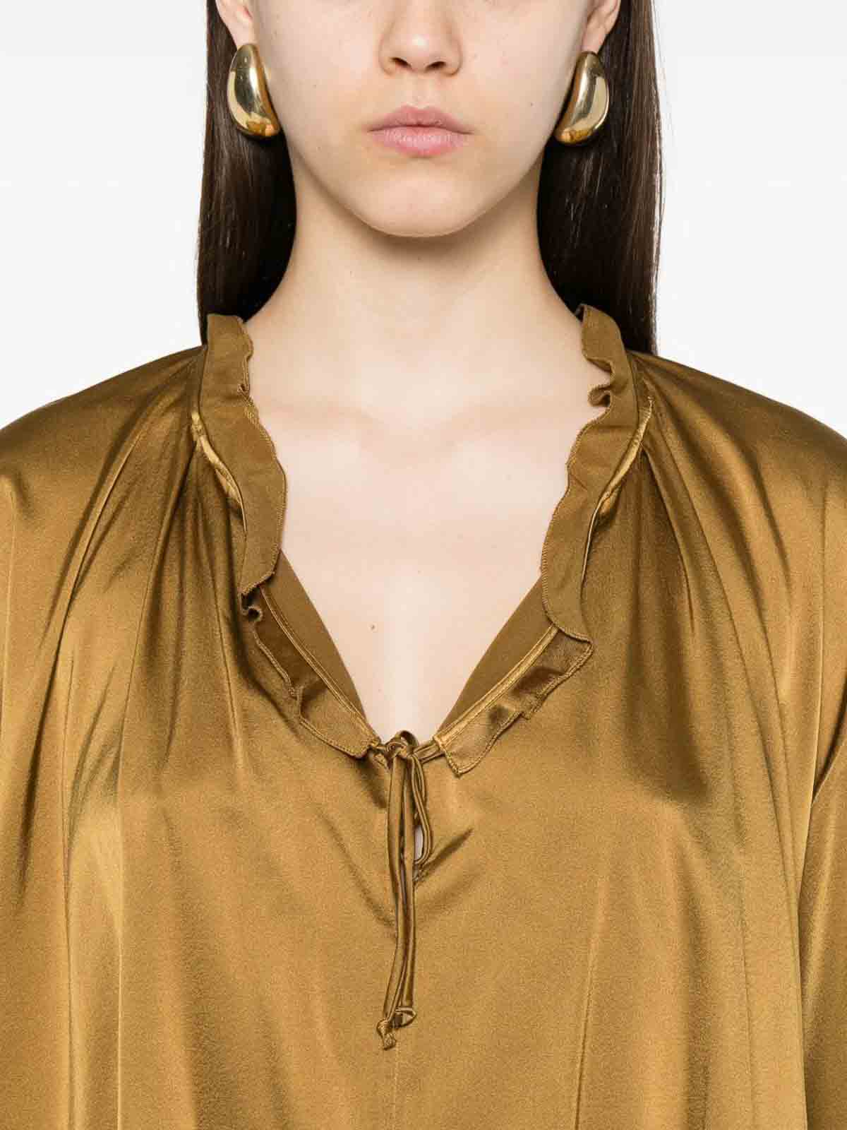 Forte Forte Soft Silk Blend Green Blouse In Yellow