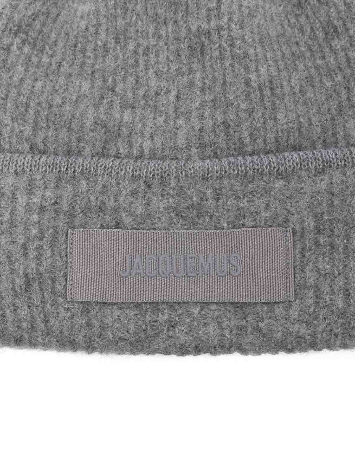 Jacquemus Grey Beanie In Brown