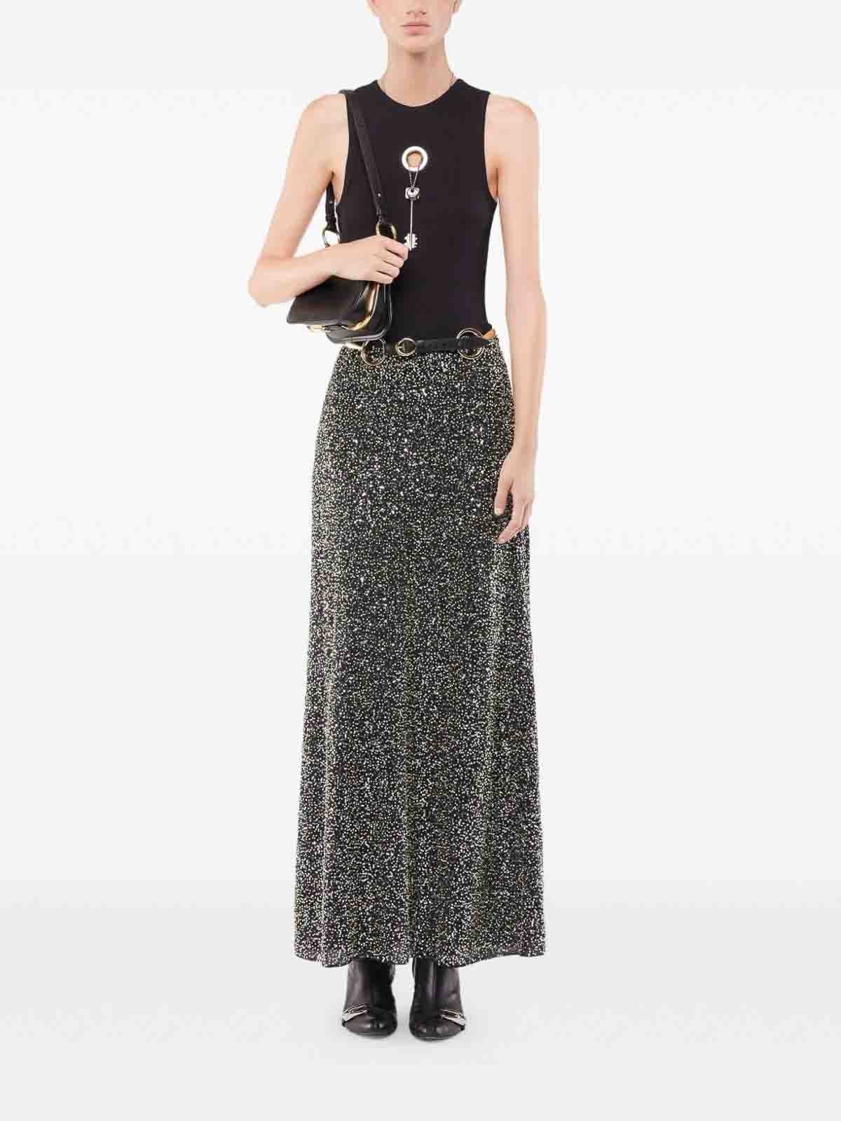 Rabanne Nero E Oro Leather And Brass Belt In Multi