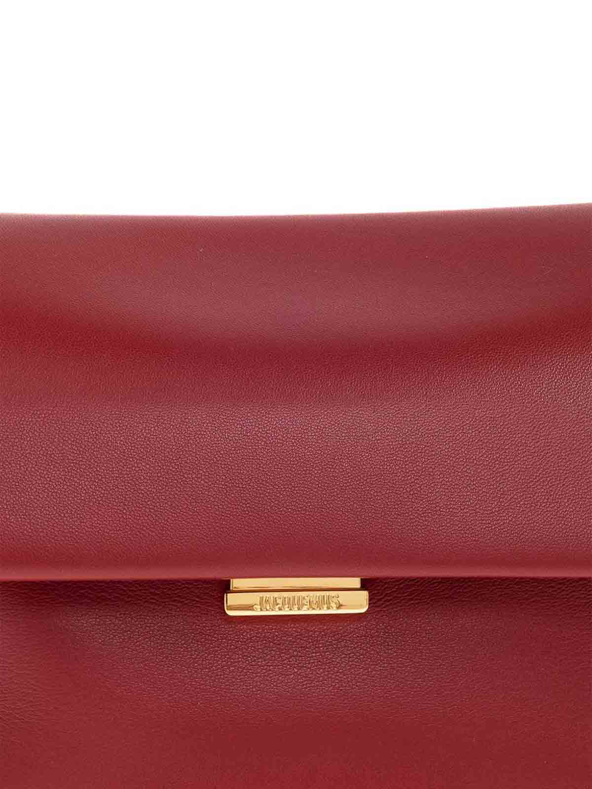 Jacquemus Spherical Embellishment Shoulder Bag With Top Handle In Red